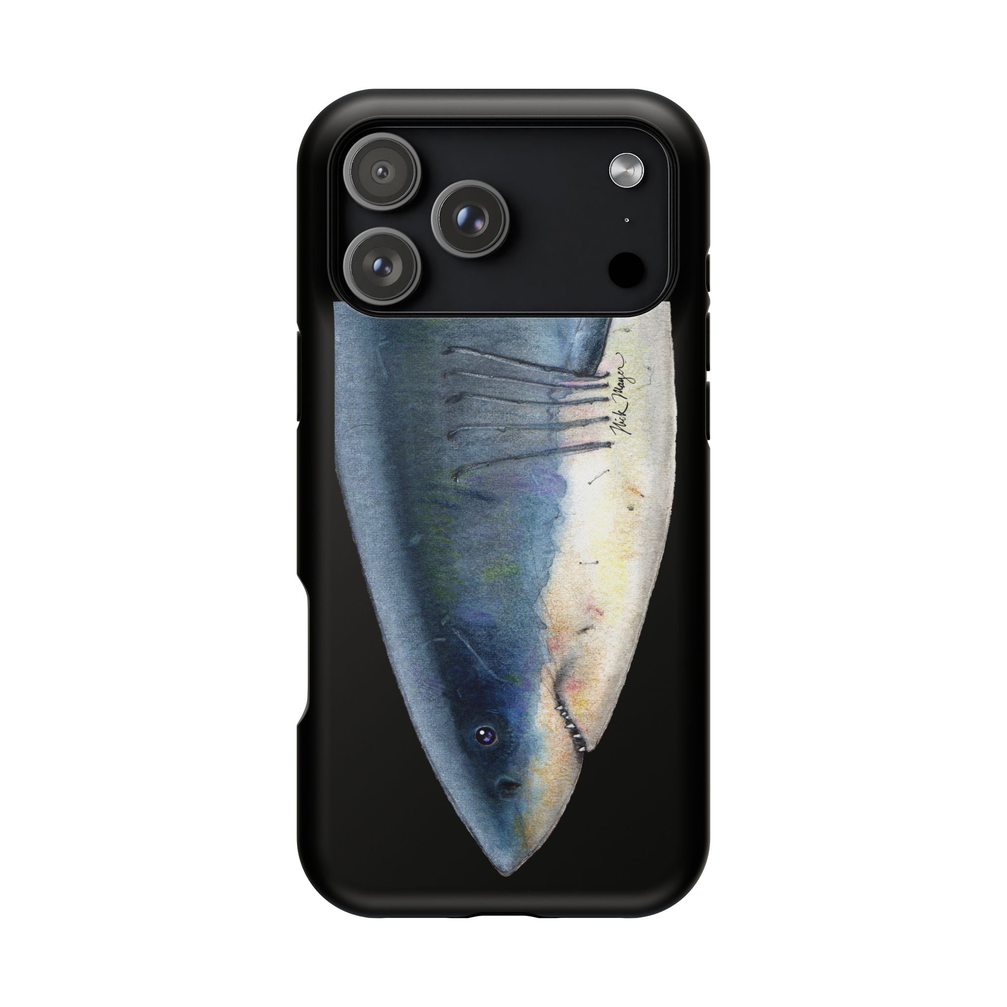 Great White Shark Face MagSafe Black iPhone Case