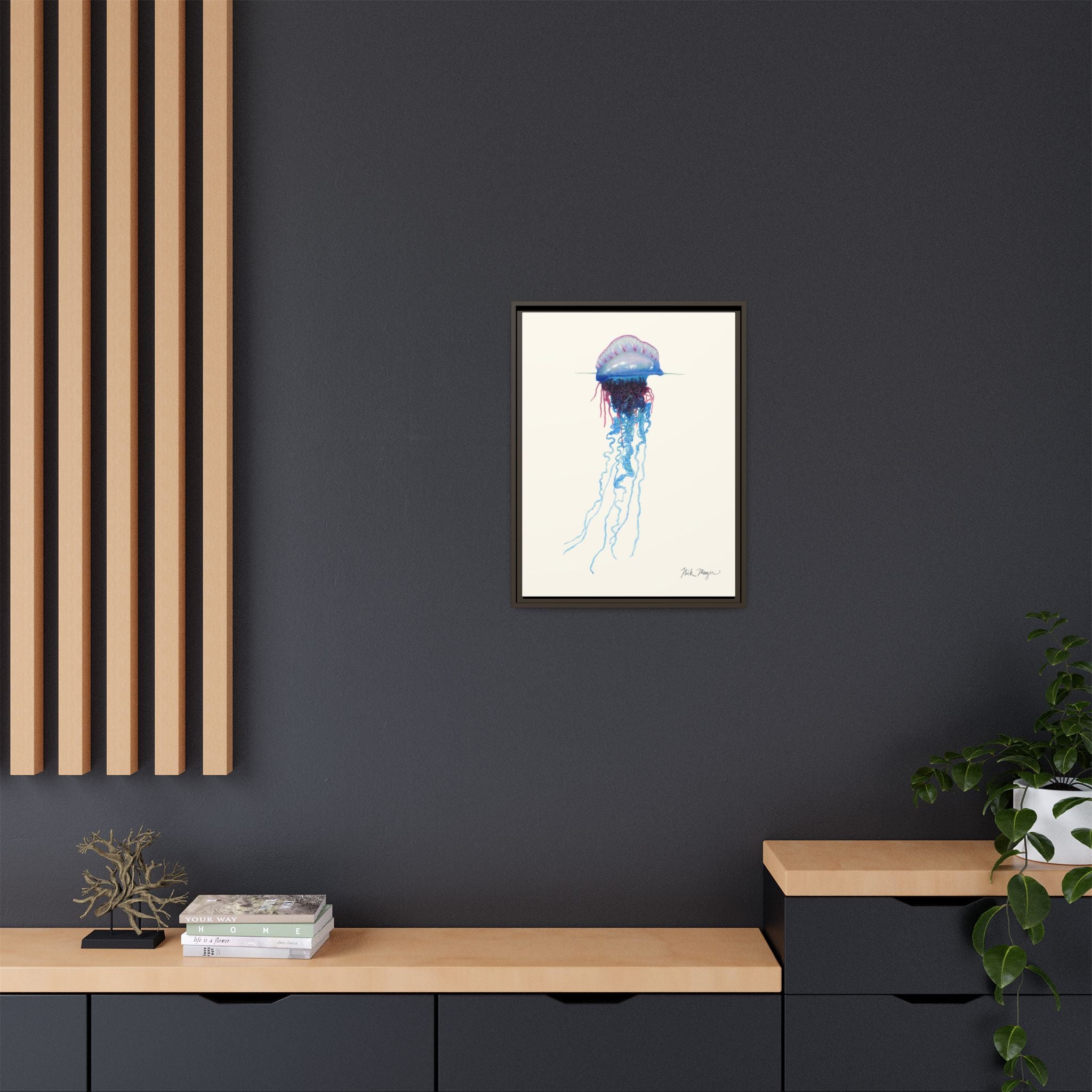 Portuguese Man O' War Framed Canvas Print Printify