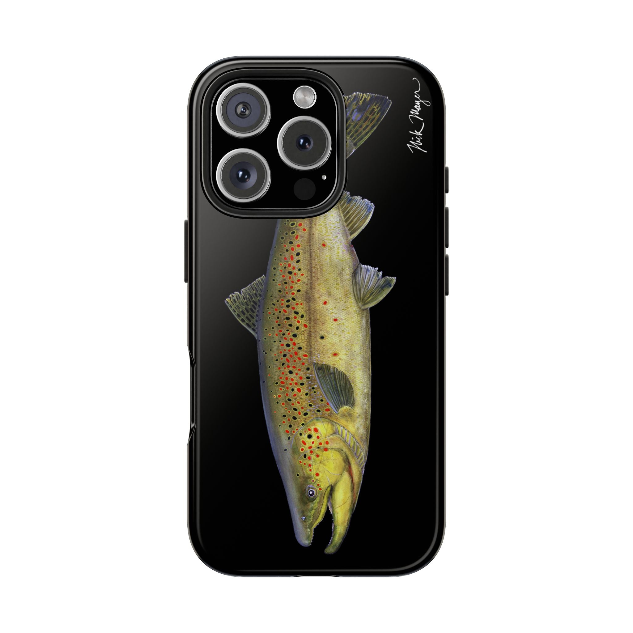 Brown Trout Black Phone Case (iPhone)