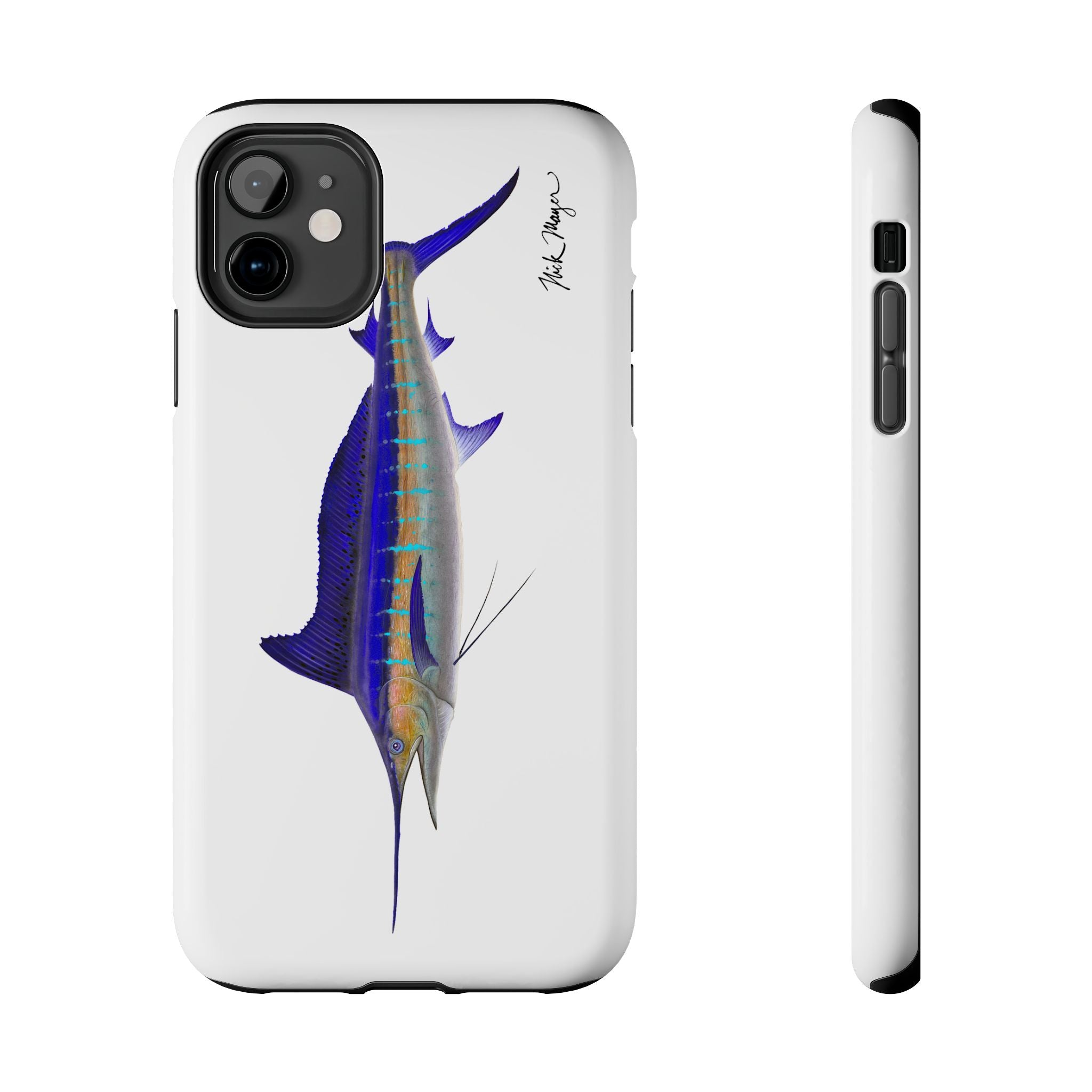 Striped Marlin White Phone Case (iPhone)