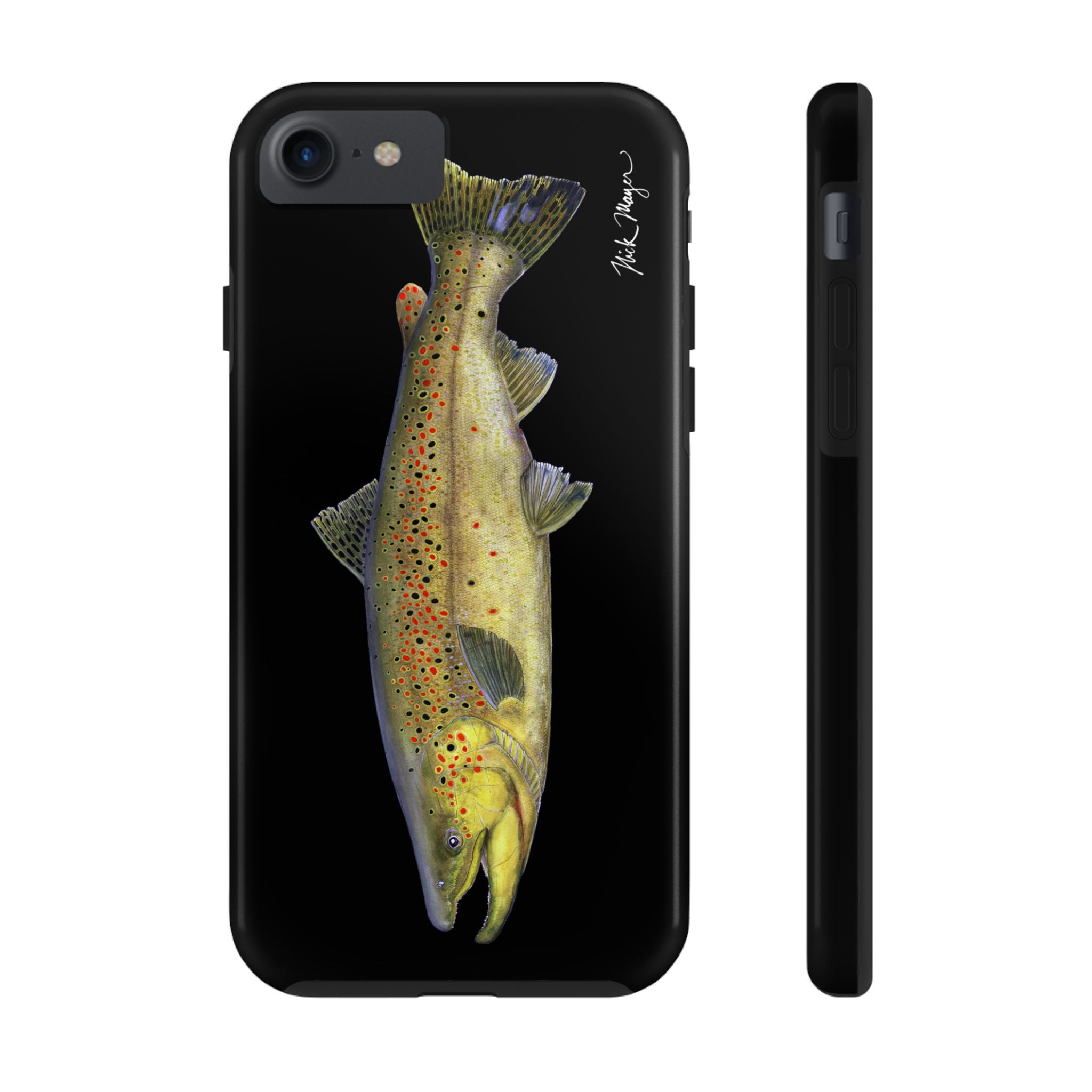Brown Trout Black Phone Case (iPhone)