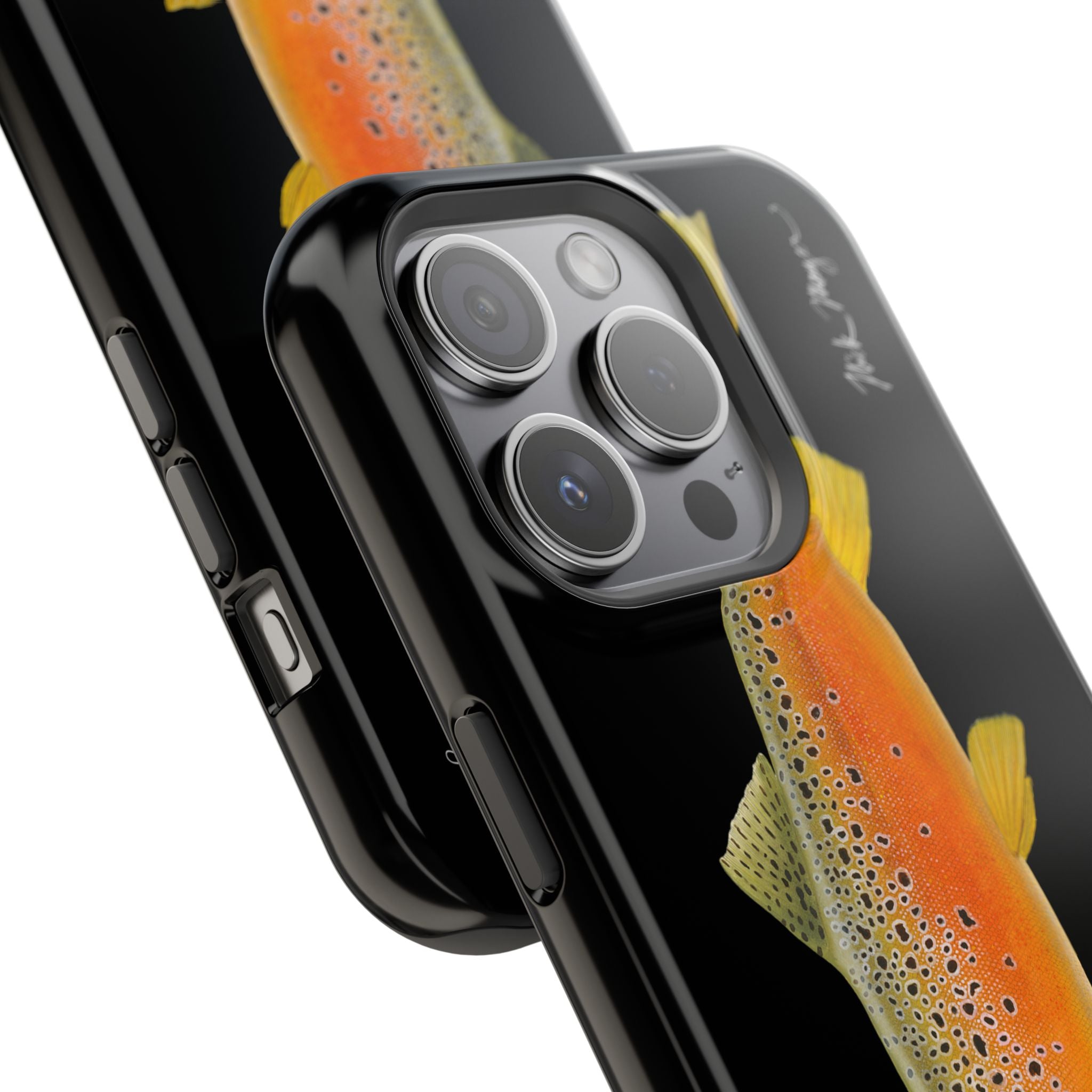 Brown Trout 2 Black MagSafe iPhone Case, NEW for Holiday 2025!