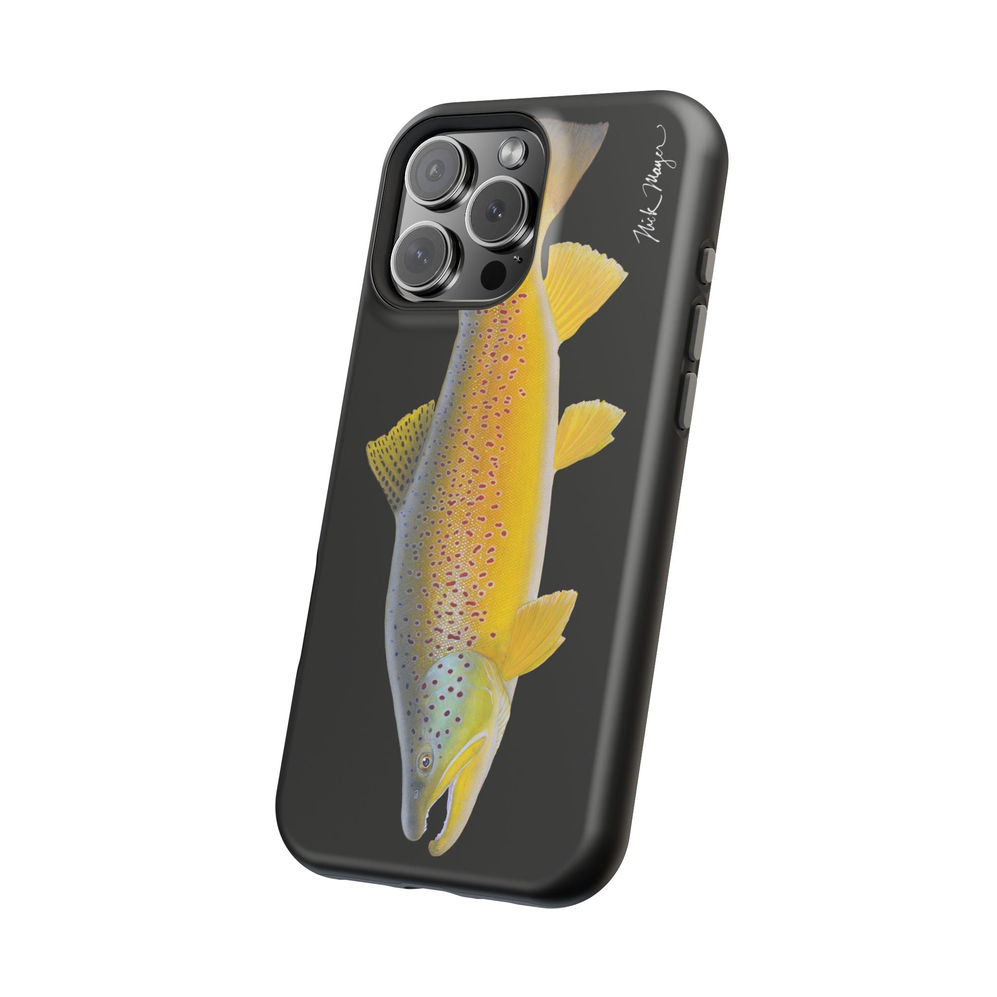 Brown Trout 3 Black MagSafe iPhone Case