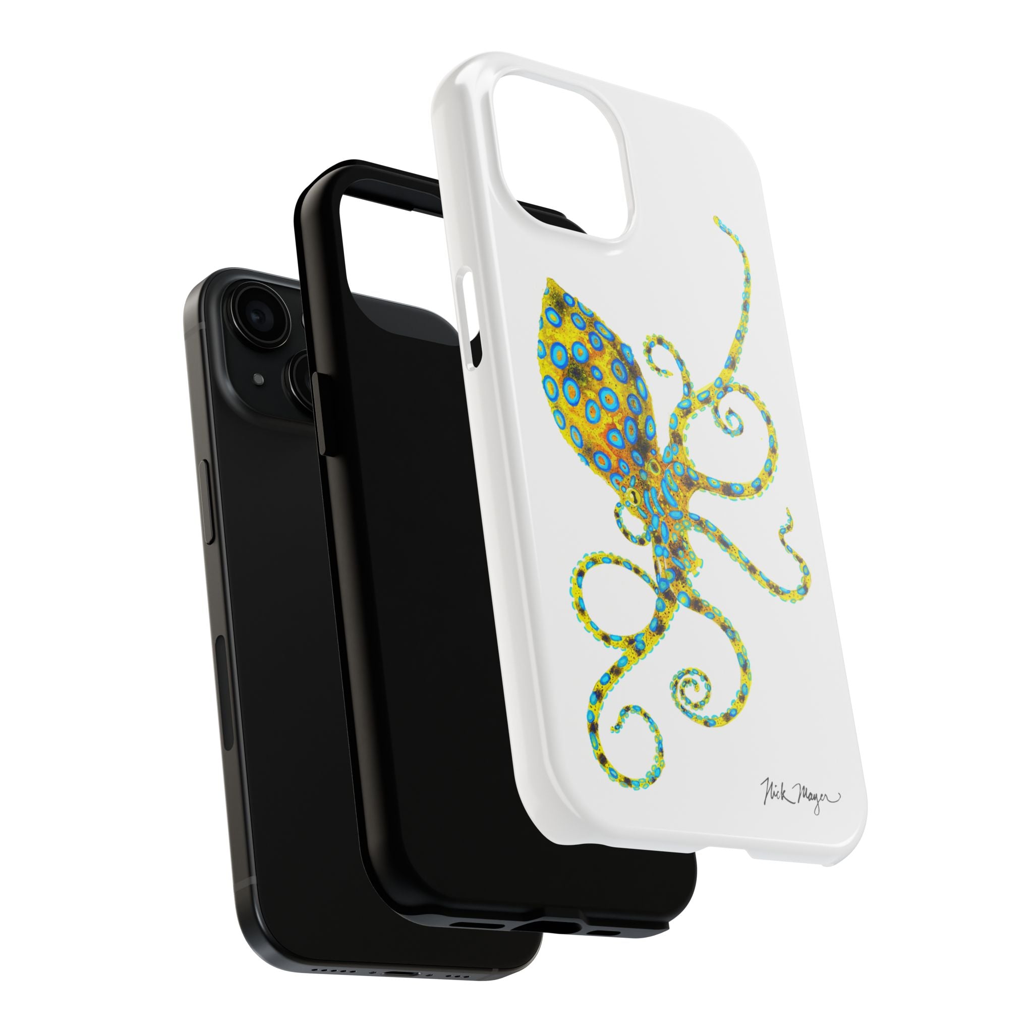 Blue Ringed Octopus White Phone Case (iPhone)