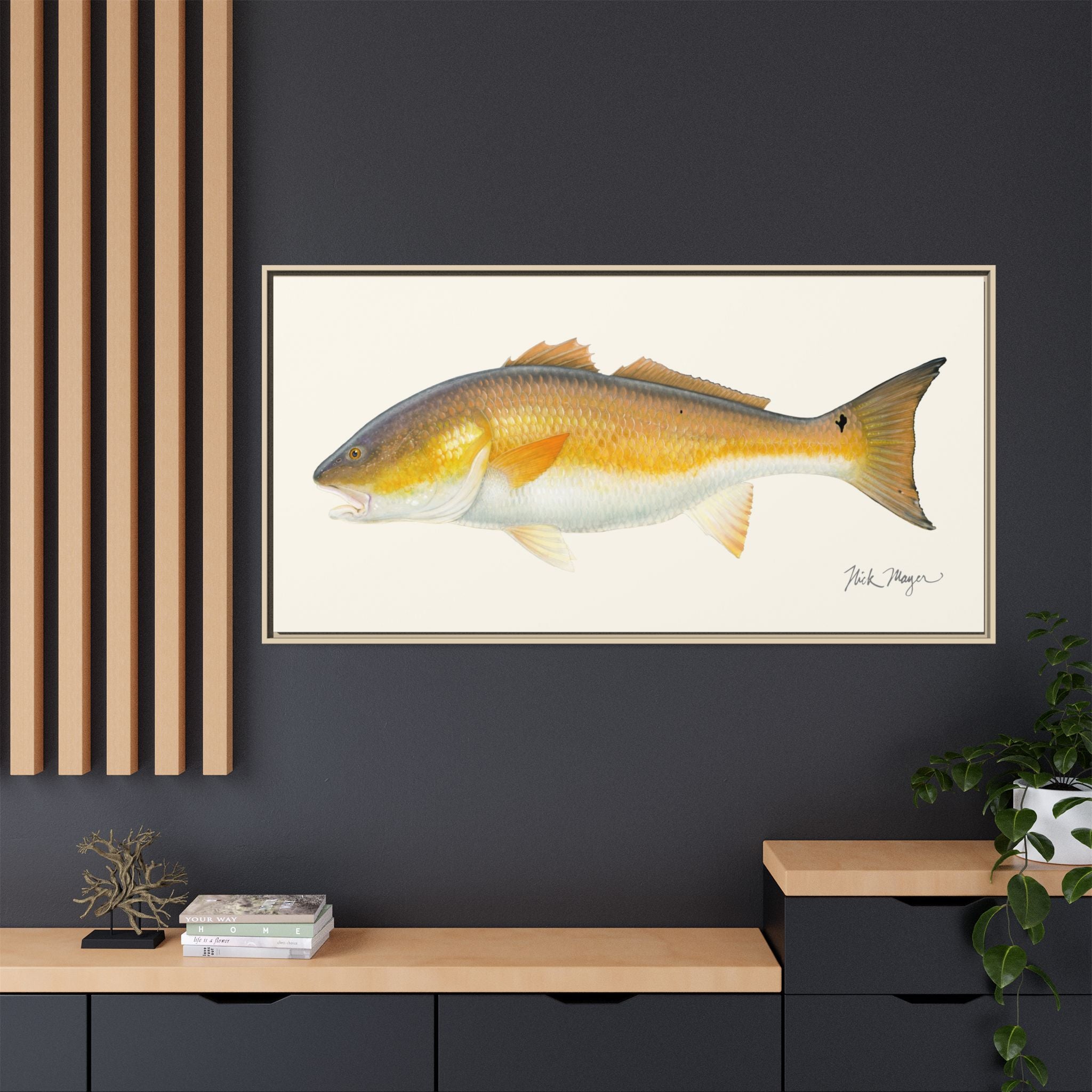 Bull Redfish Framed Canvas Print Printify