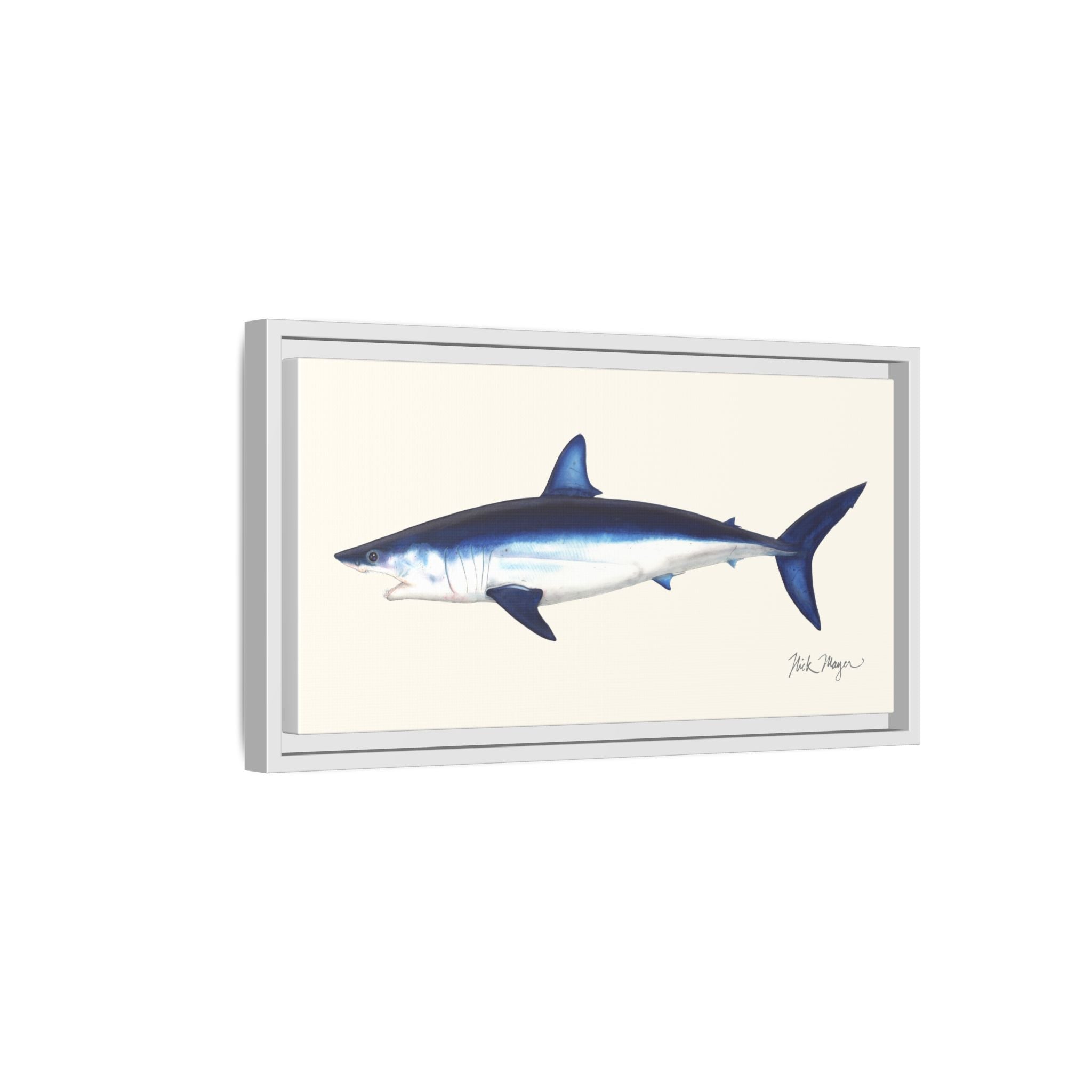Mako Shark Framed Canvas Print Printify