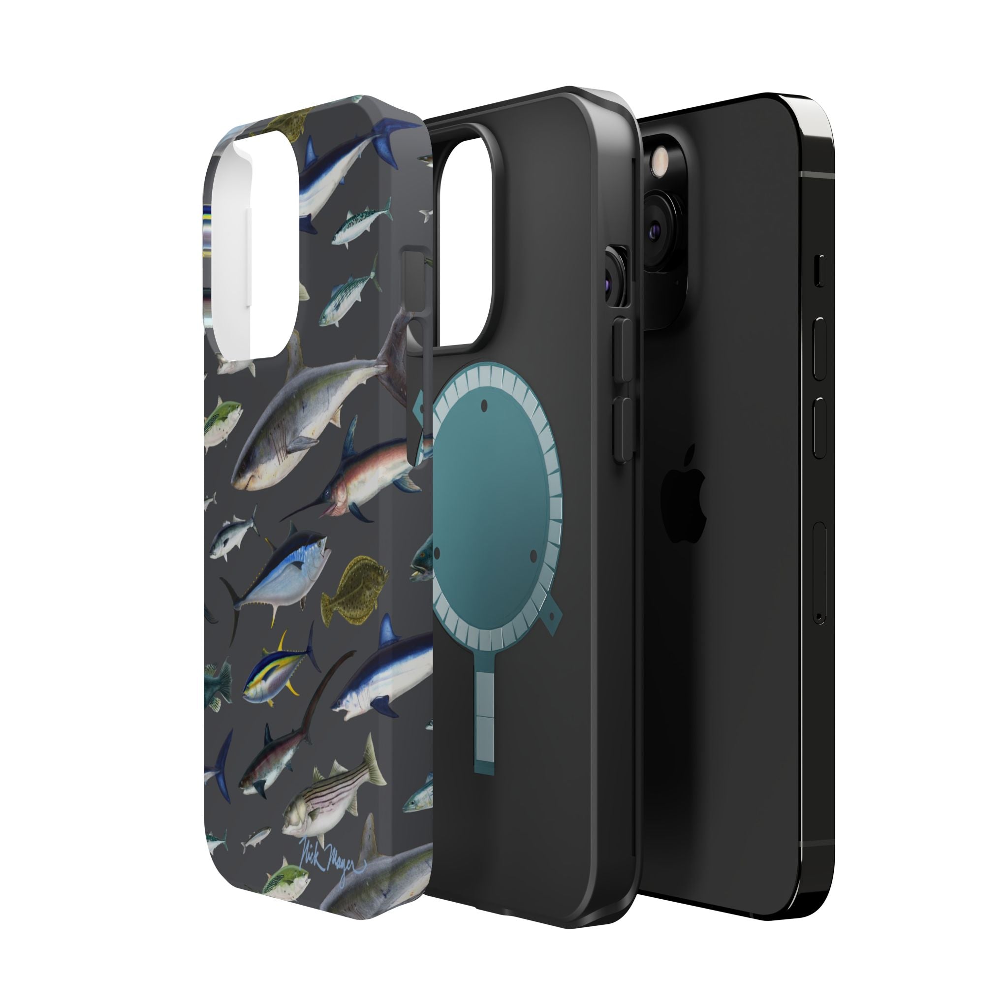New England Offshore Fish Grey MagSafe iPhone Case