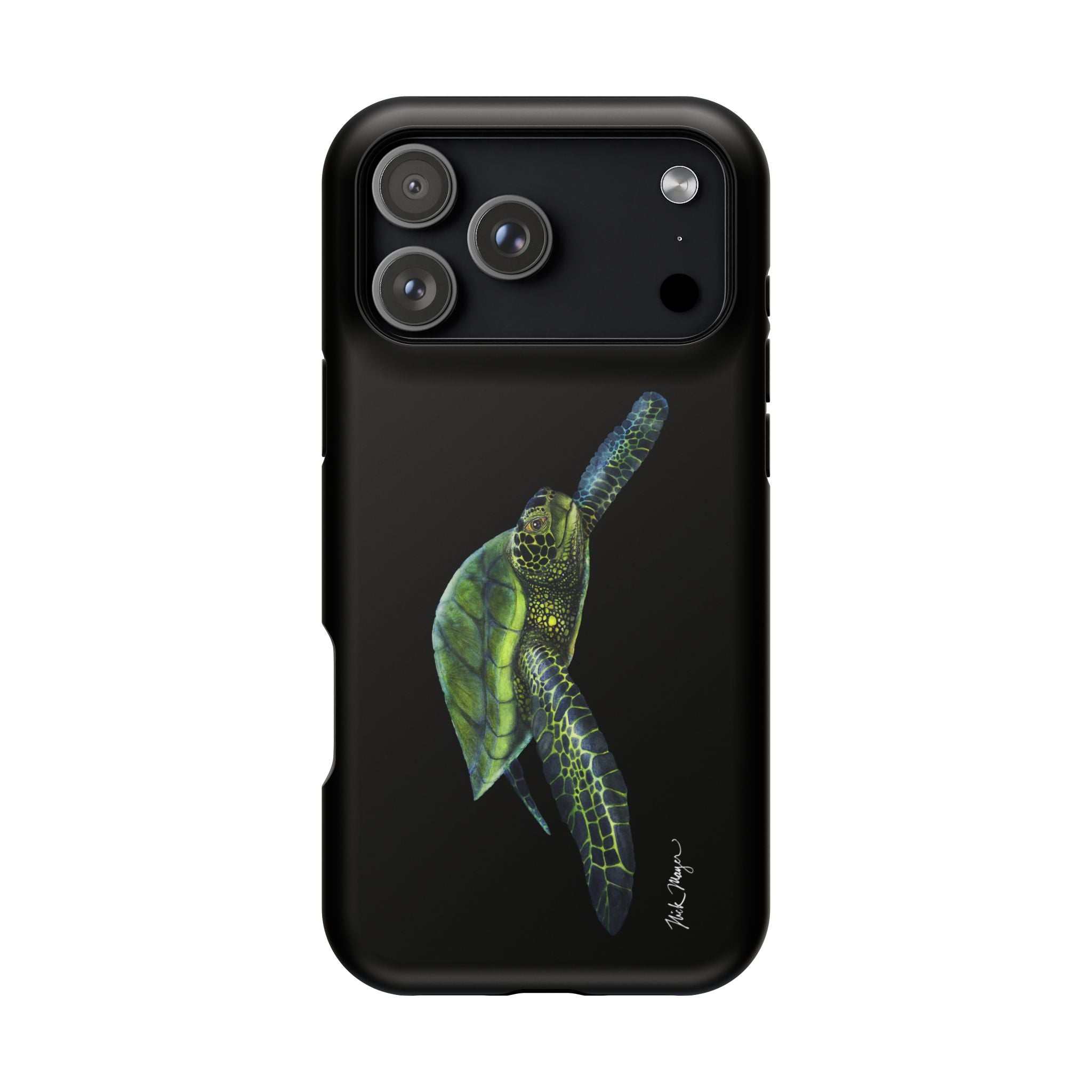 Green Sea Turtle MagSafe Black iPhone Case
