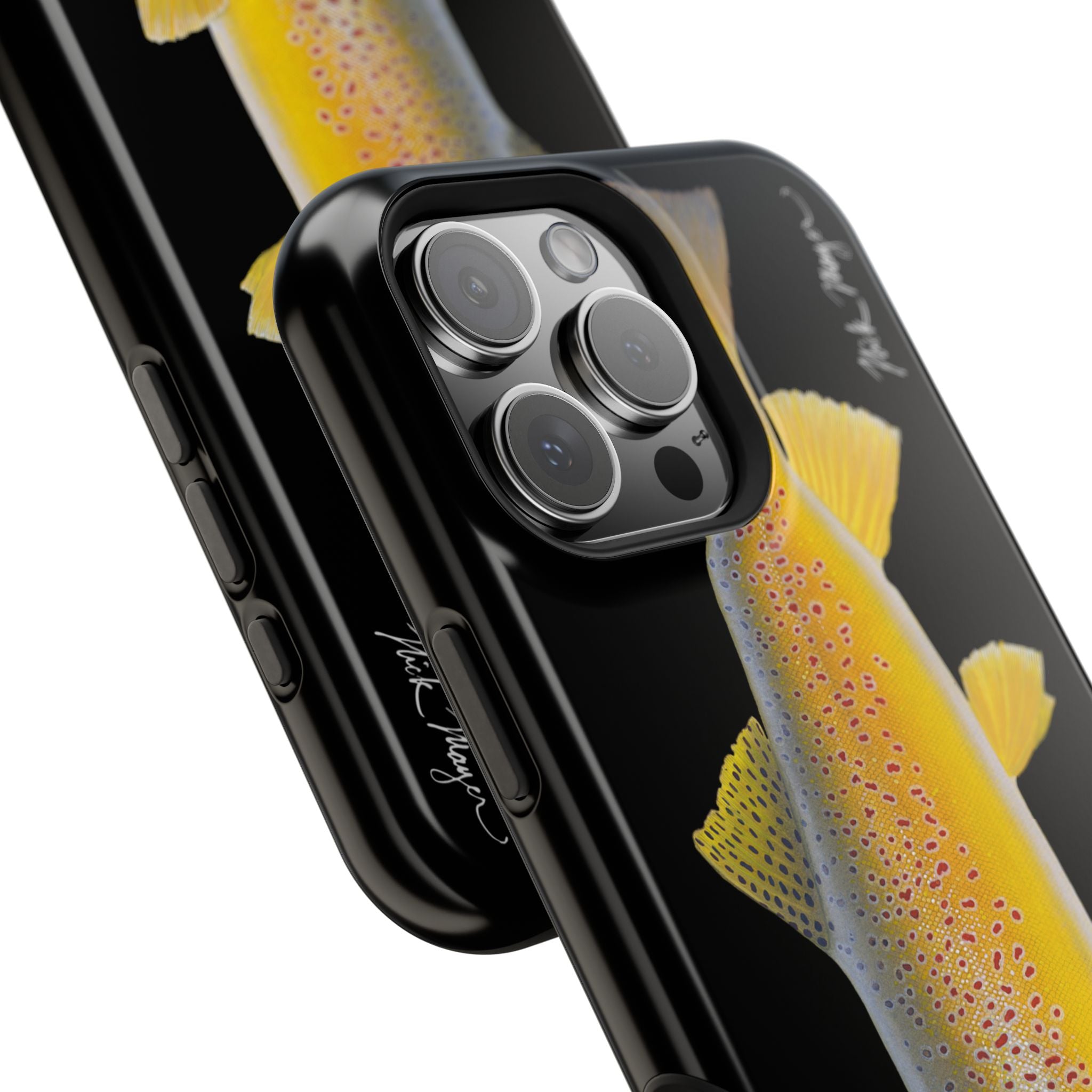 Brown Trout 3 Black MagSafe iPhone Case