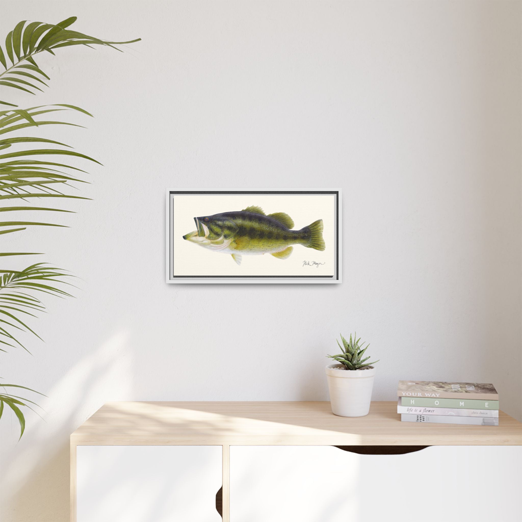 Largemouth Bass I Framed Canvas Print Printify