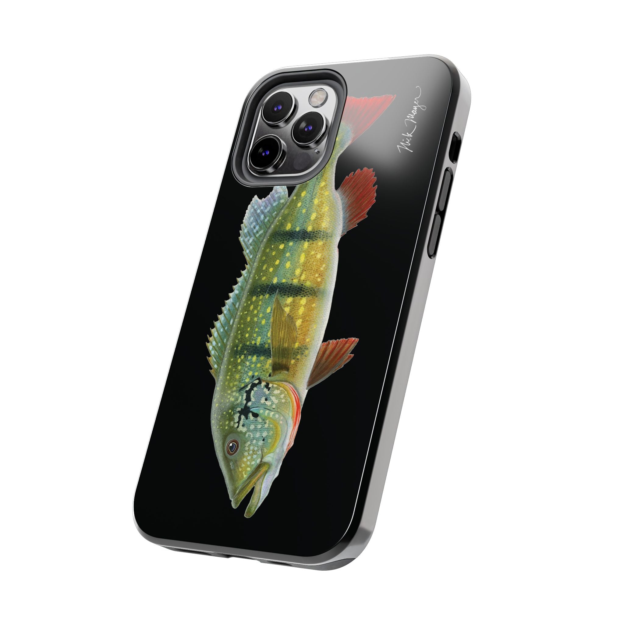 Peacock Bass Black iPhone Case