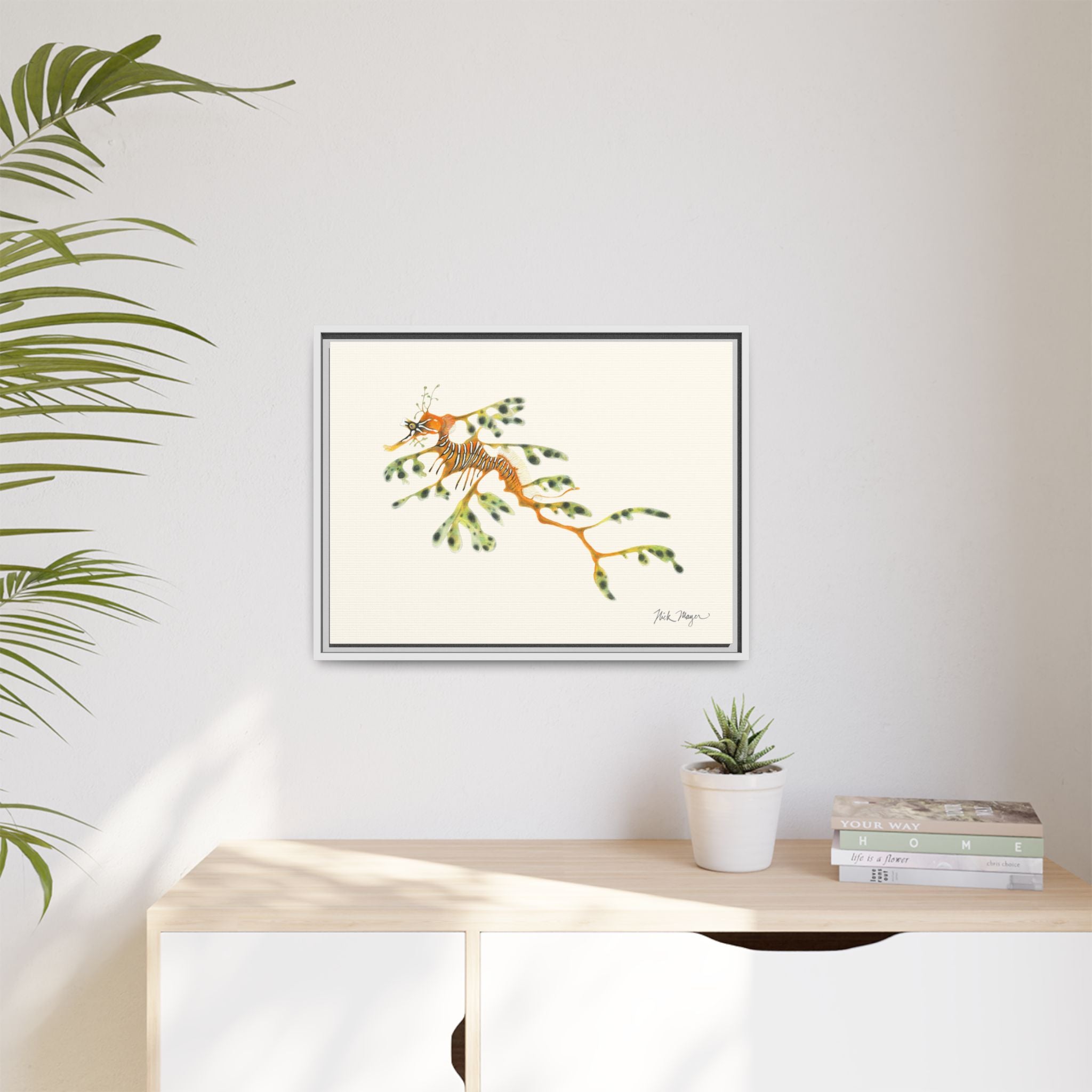 Leafy Sea Dragon Framed Canvas Print Printify