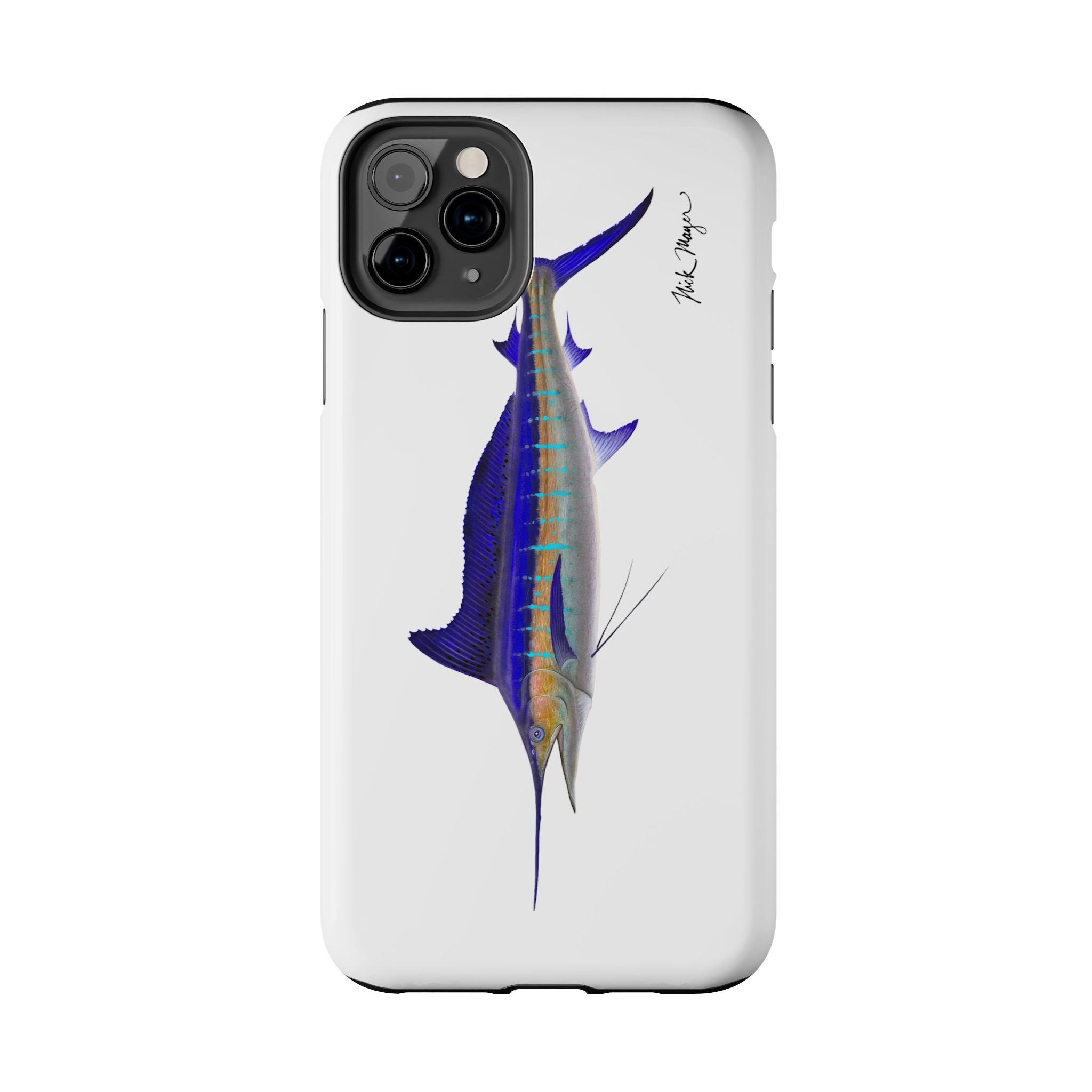 Striped Marlin White Phone Case (iPhone)