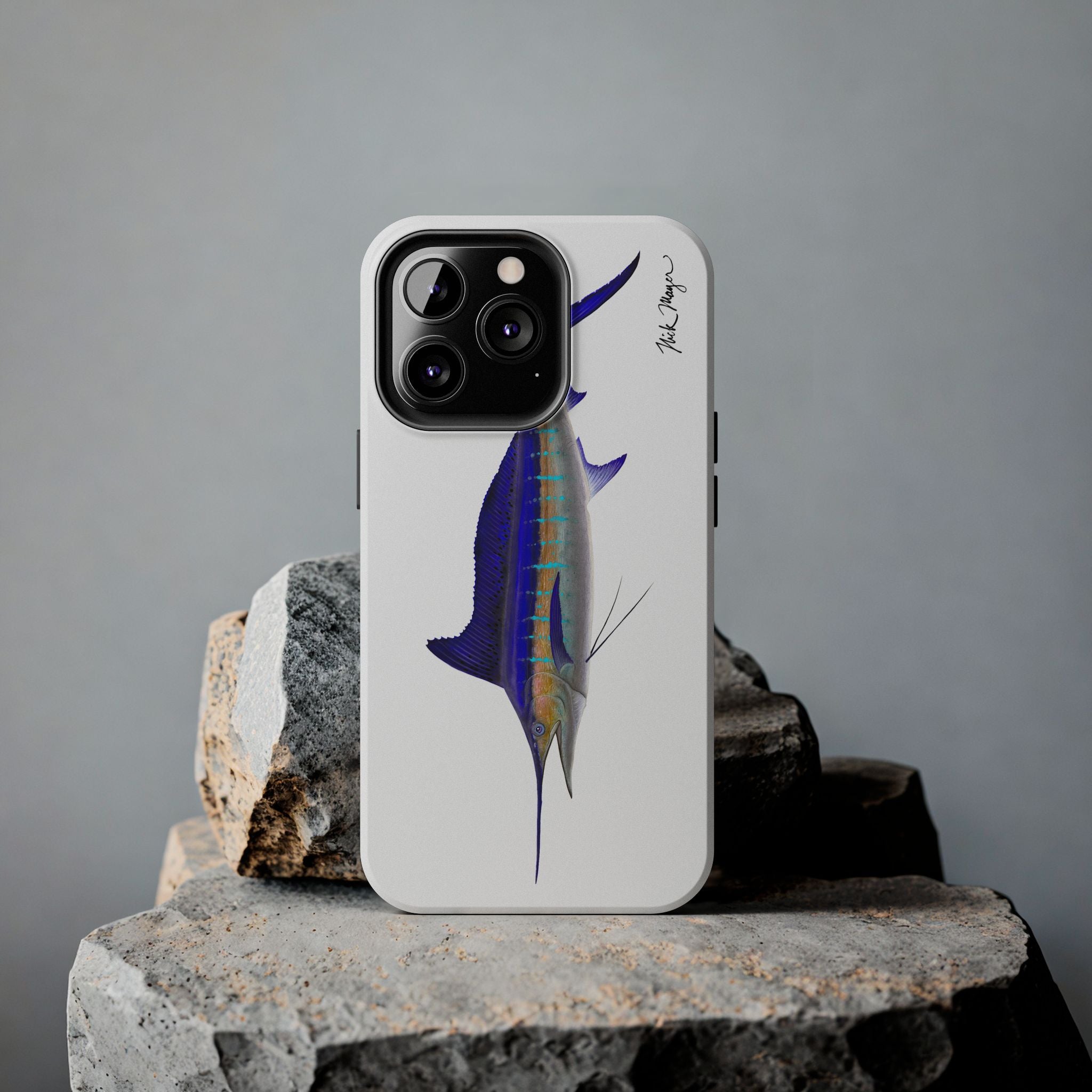 Striped Marlin White Phone Case (iPhone)
