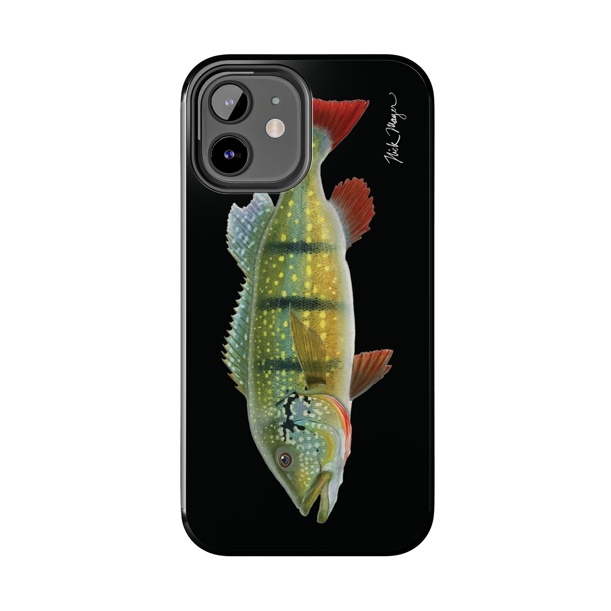 Peacock Bass Black iPhone Case