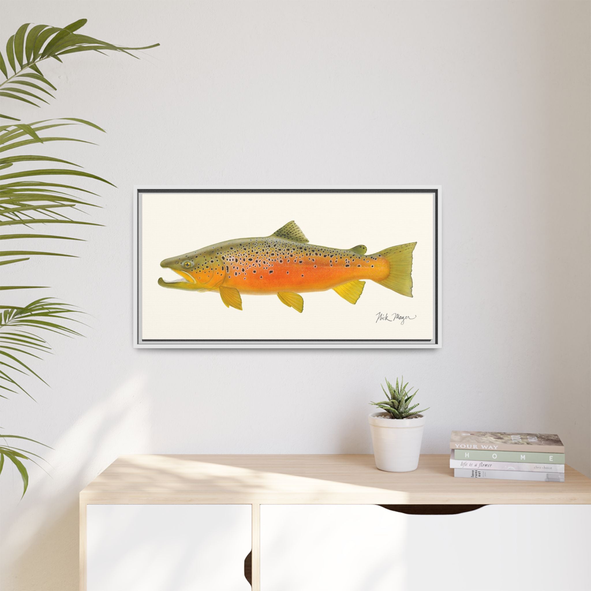 Brown Trout II Framed Canvas Print Printify