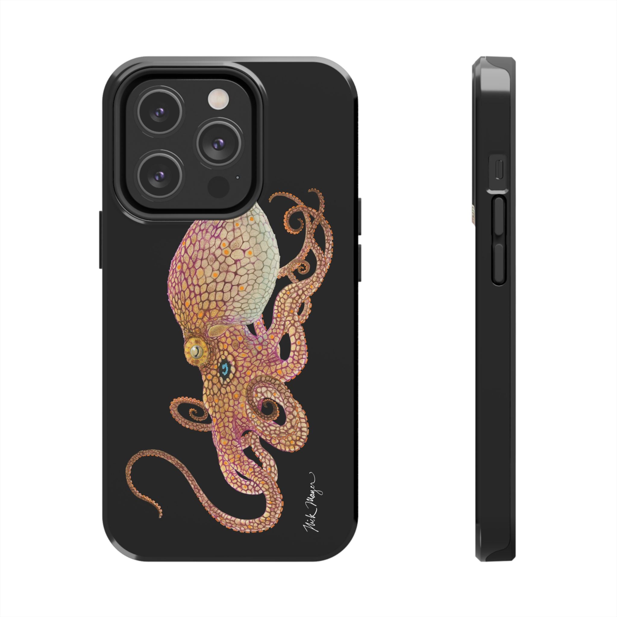 Two Spot Octopus Black Phone Case (iPhone)