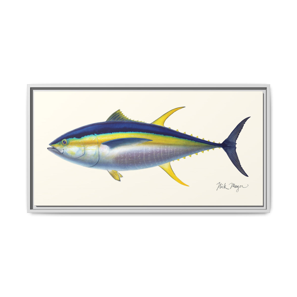 Yellowfin Tuna Framed Canvas Print Printify