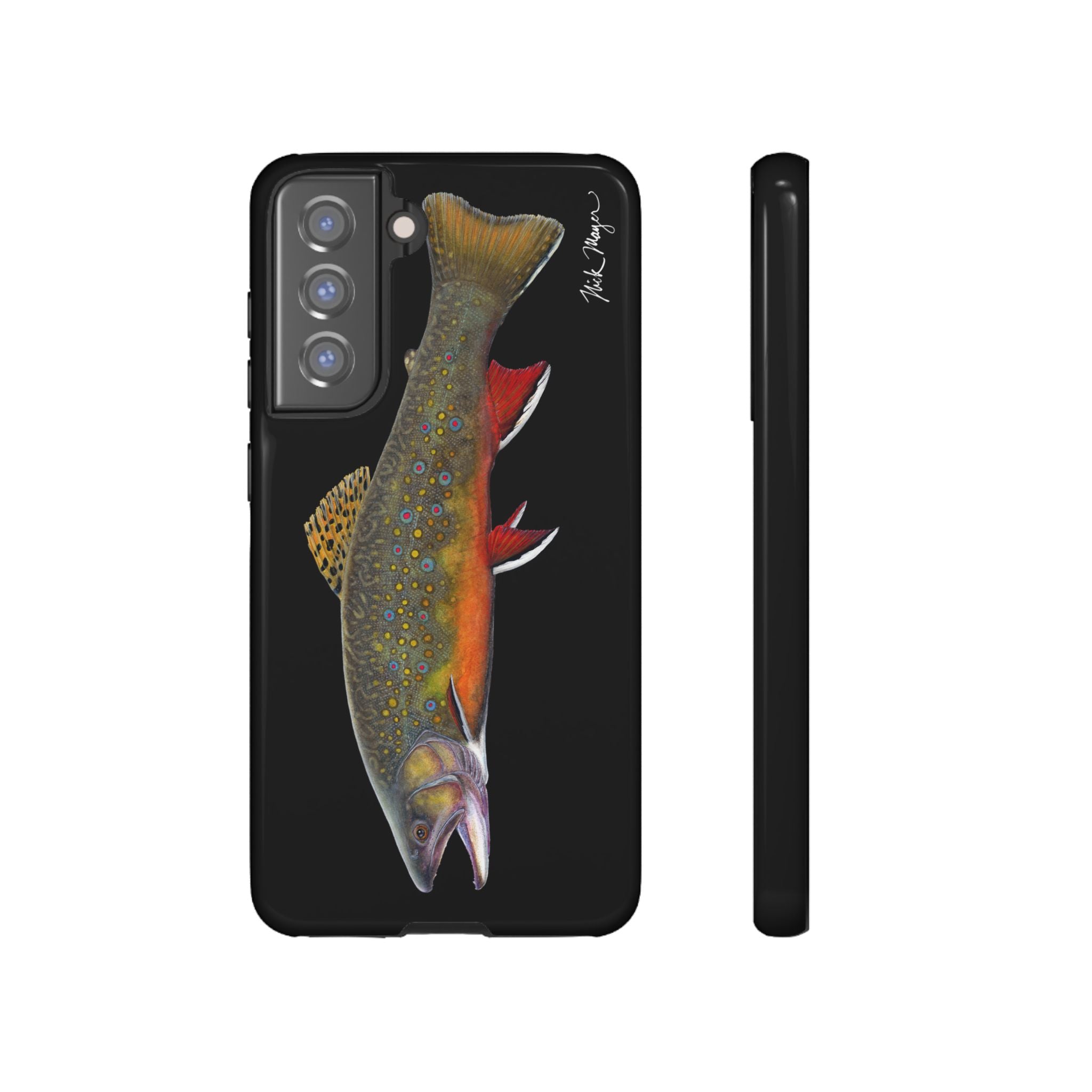 Brook Trout Black Phone Cases (Samsung) Printify