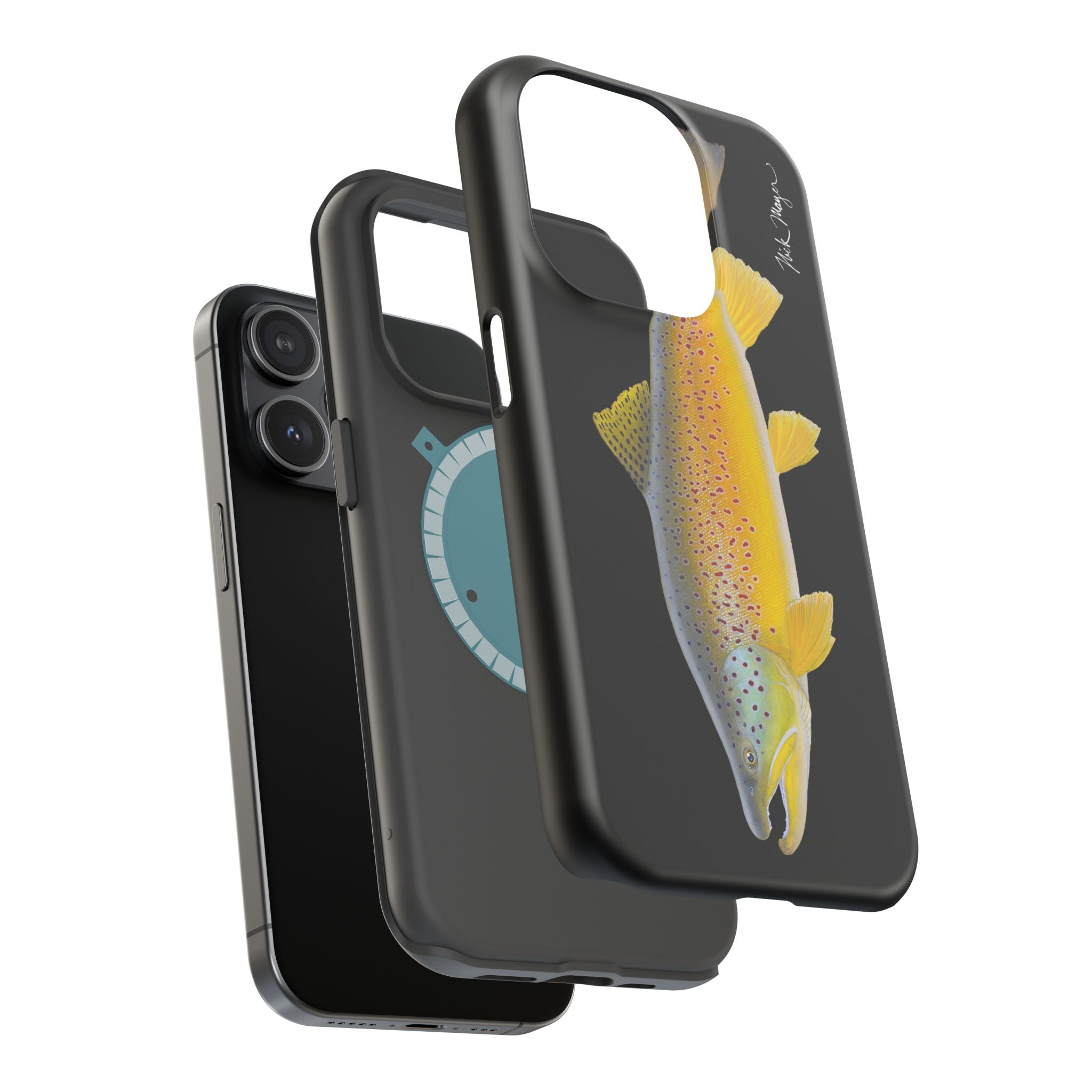 Brown Trout 3 Black MagSafe iPhone Case