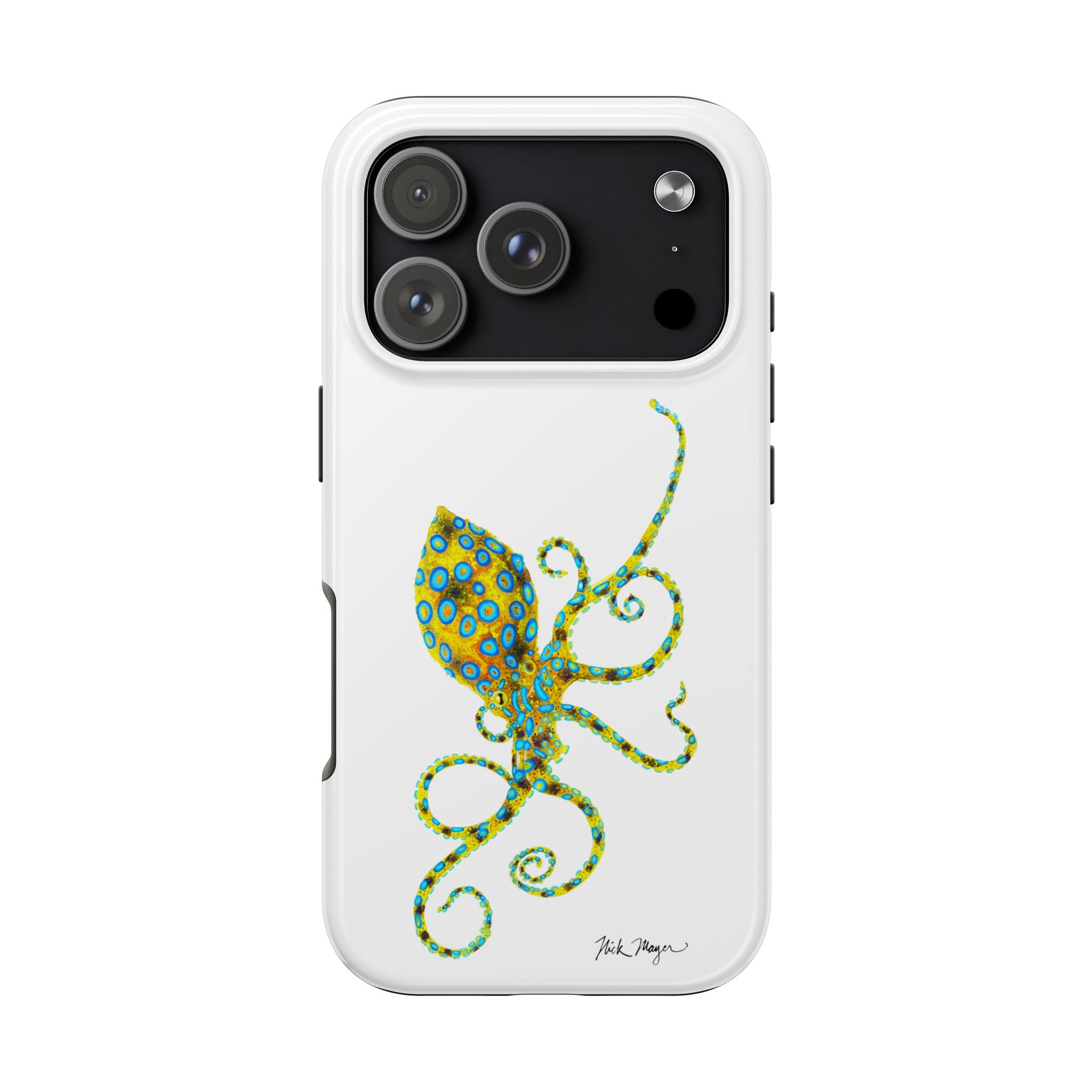 Blue Ringed Octopus White Phone Case (iPhone)