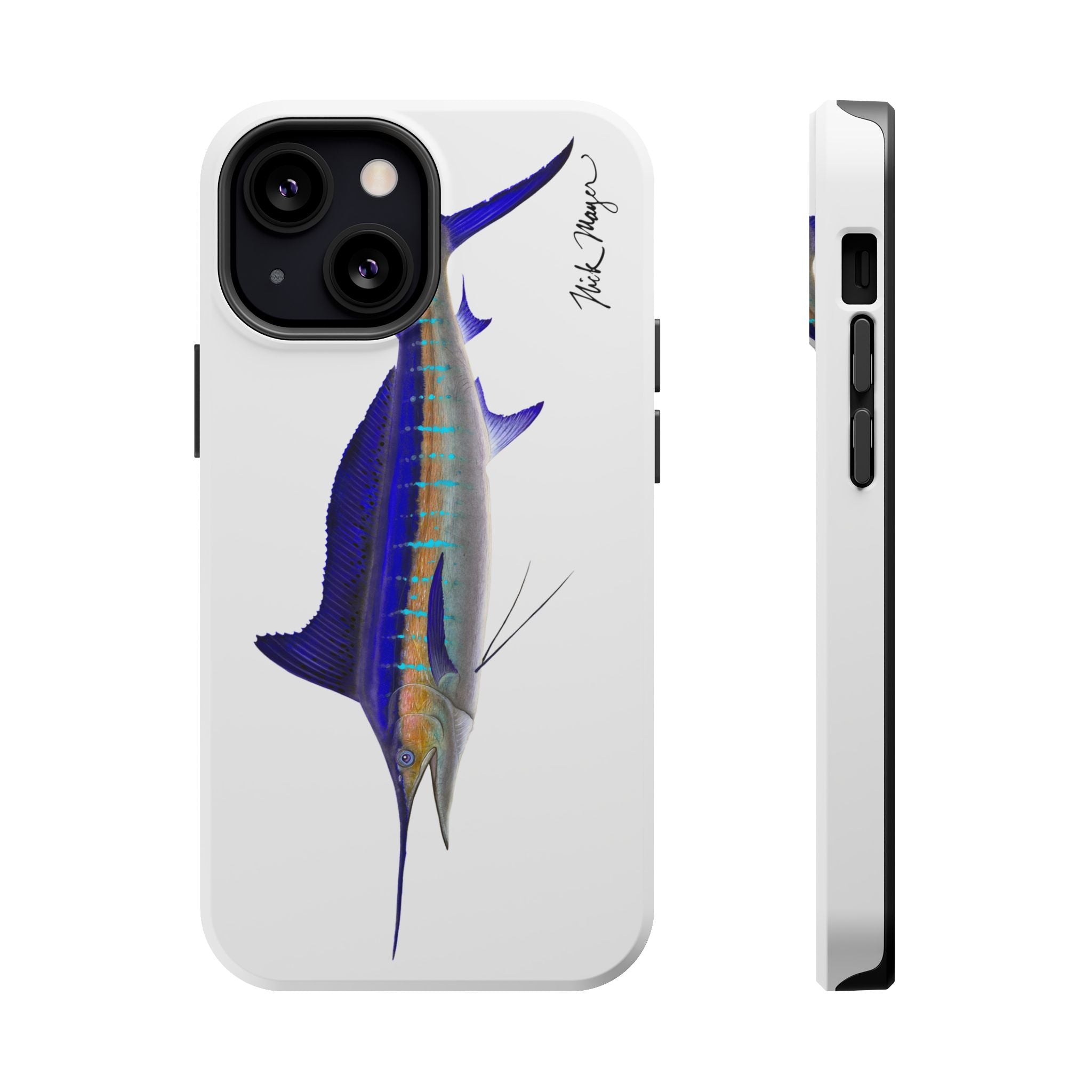 Striped Marlin MagSafe White iPhone Case