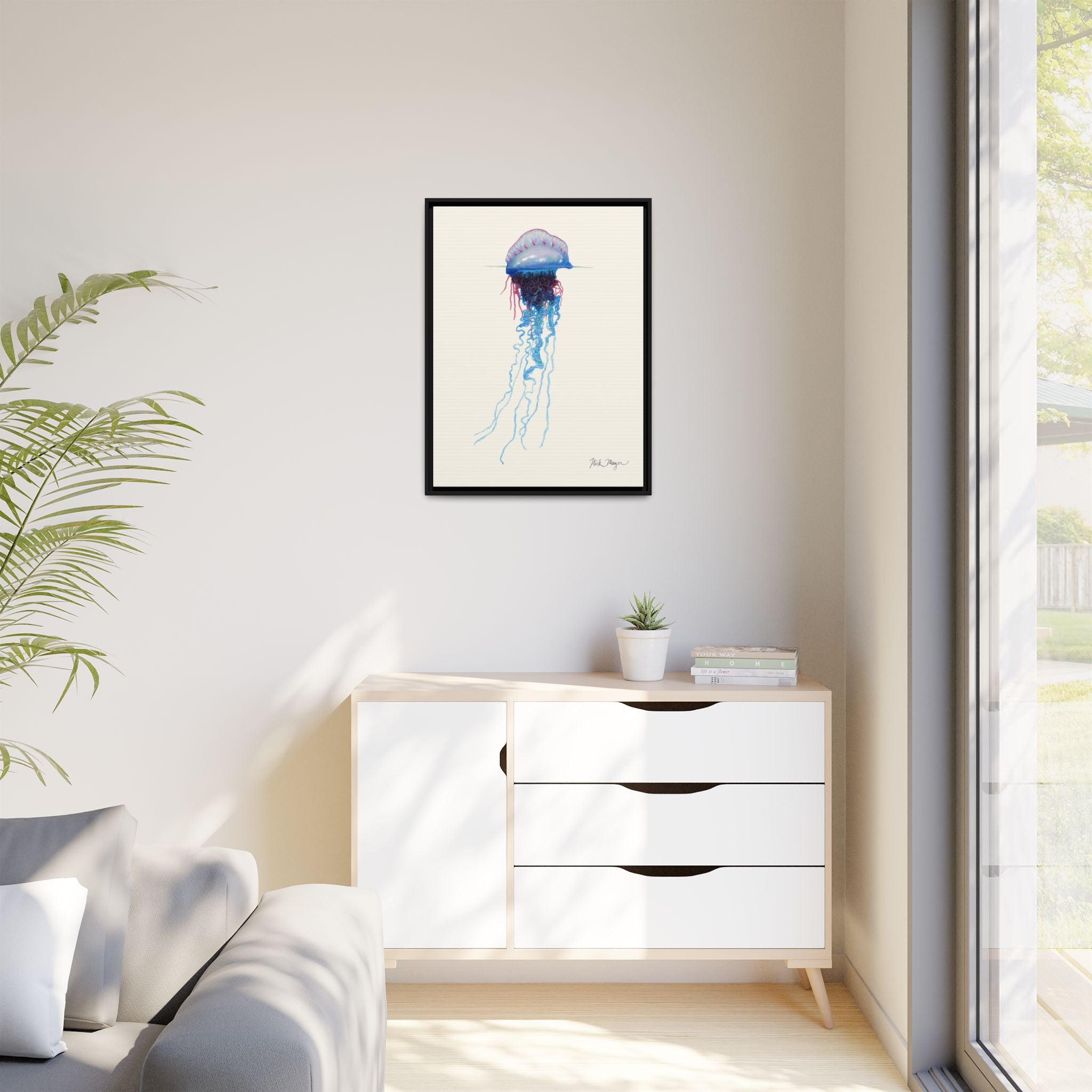 Portuguese Man O' War Framed Canvas Print Printify