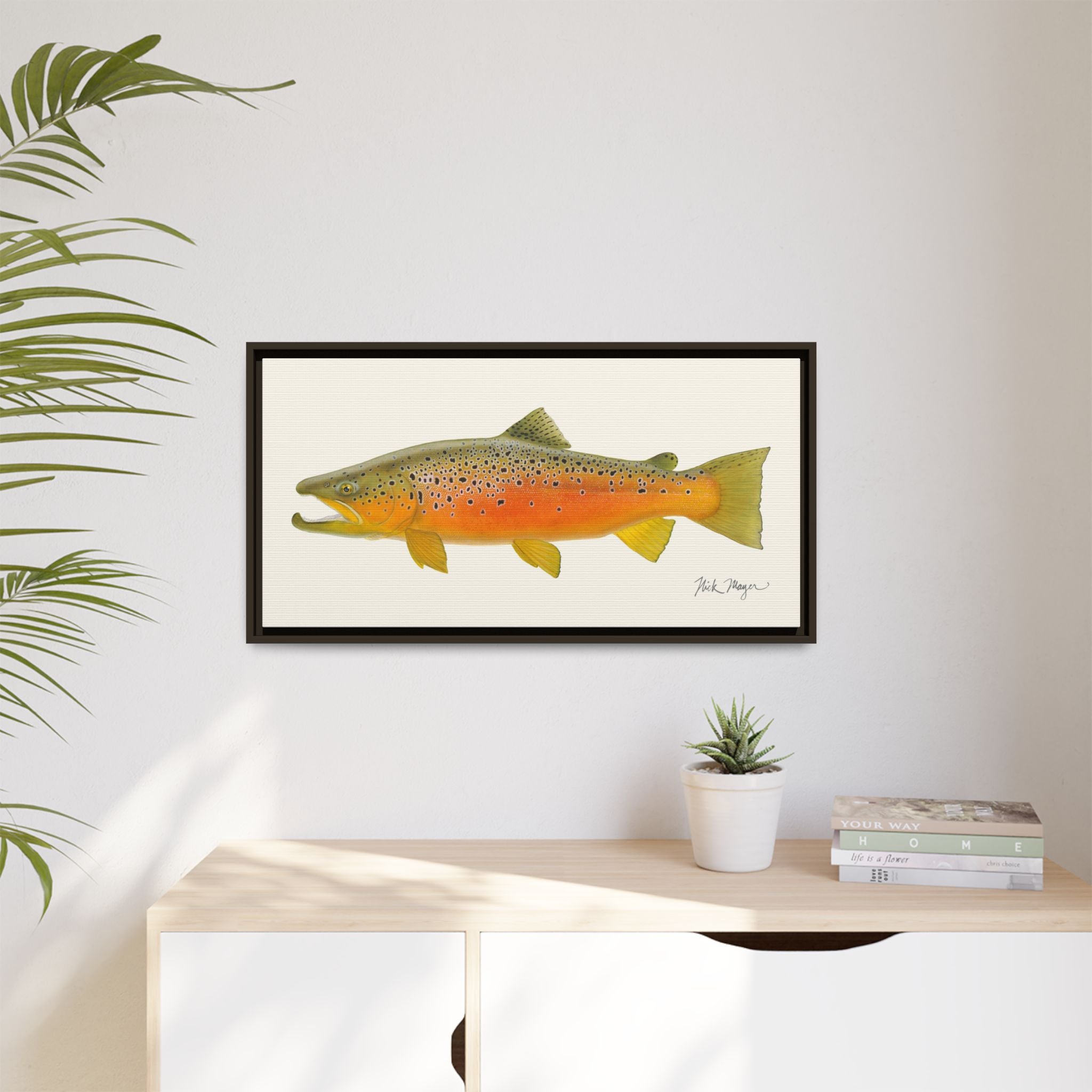 Brown Trout II Framed Canvas Print Printify