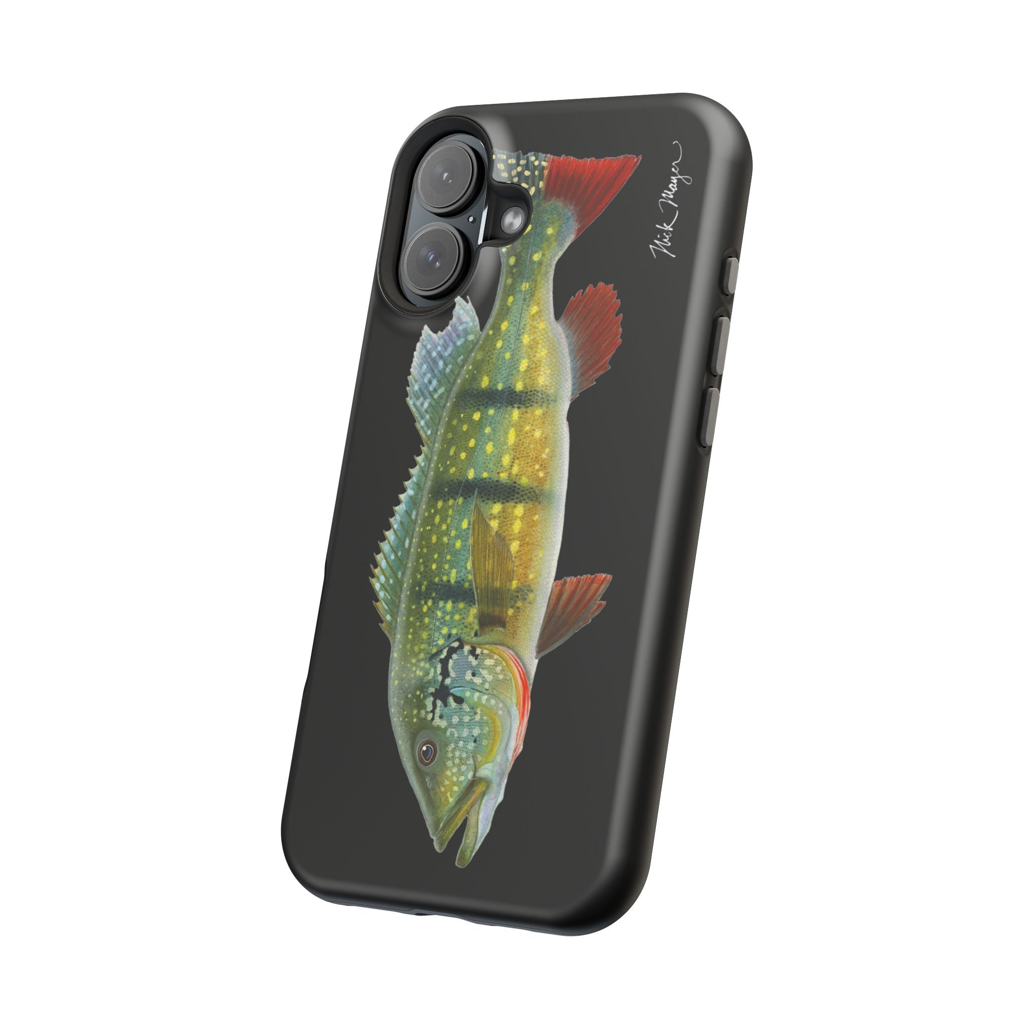 Peacock Bass MagSafe Black iPhone Case