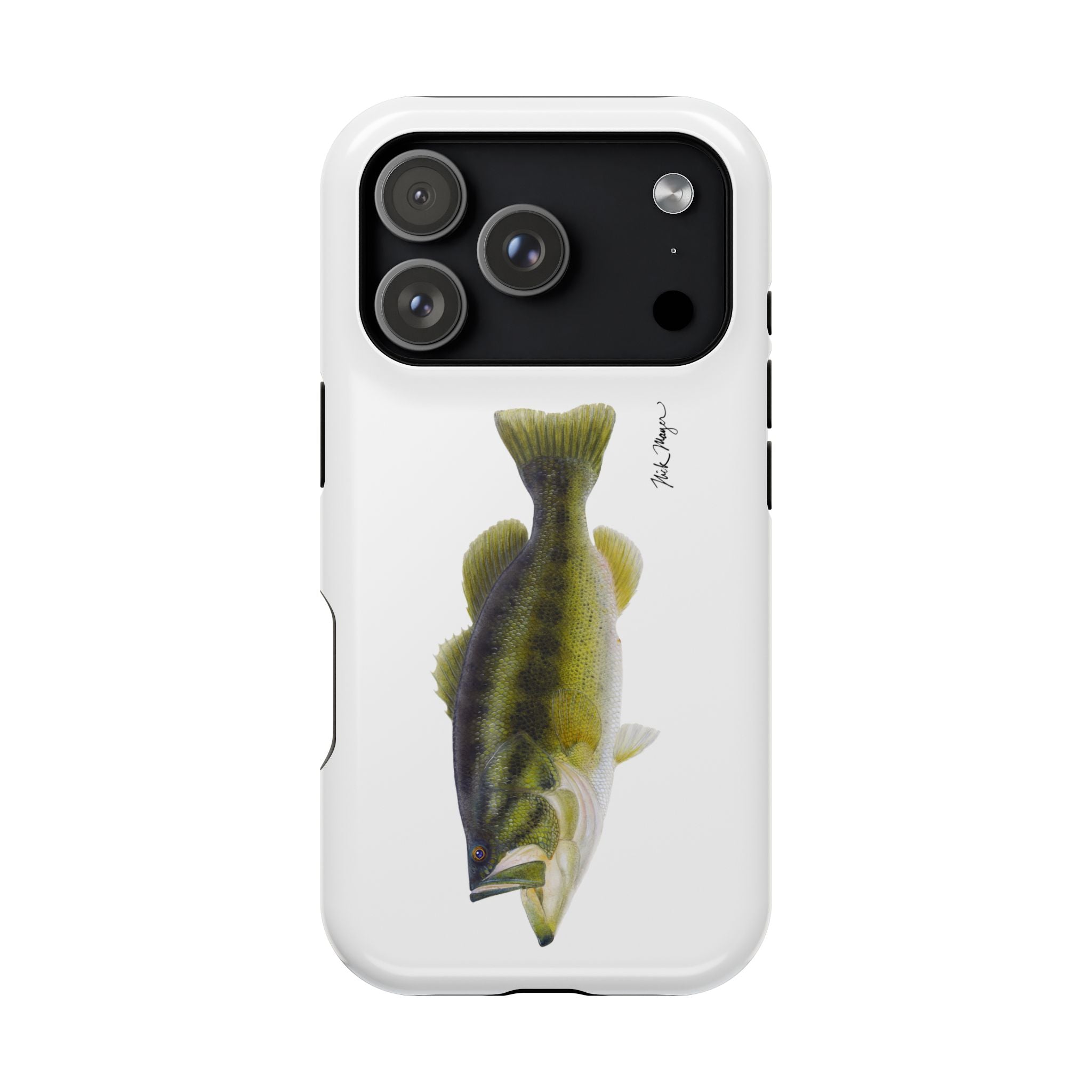 Largemouth Bass MagSafe White iPhone Case
