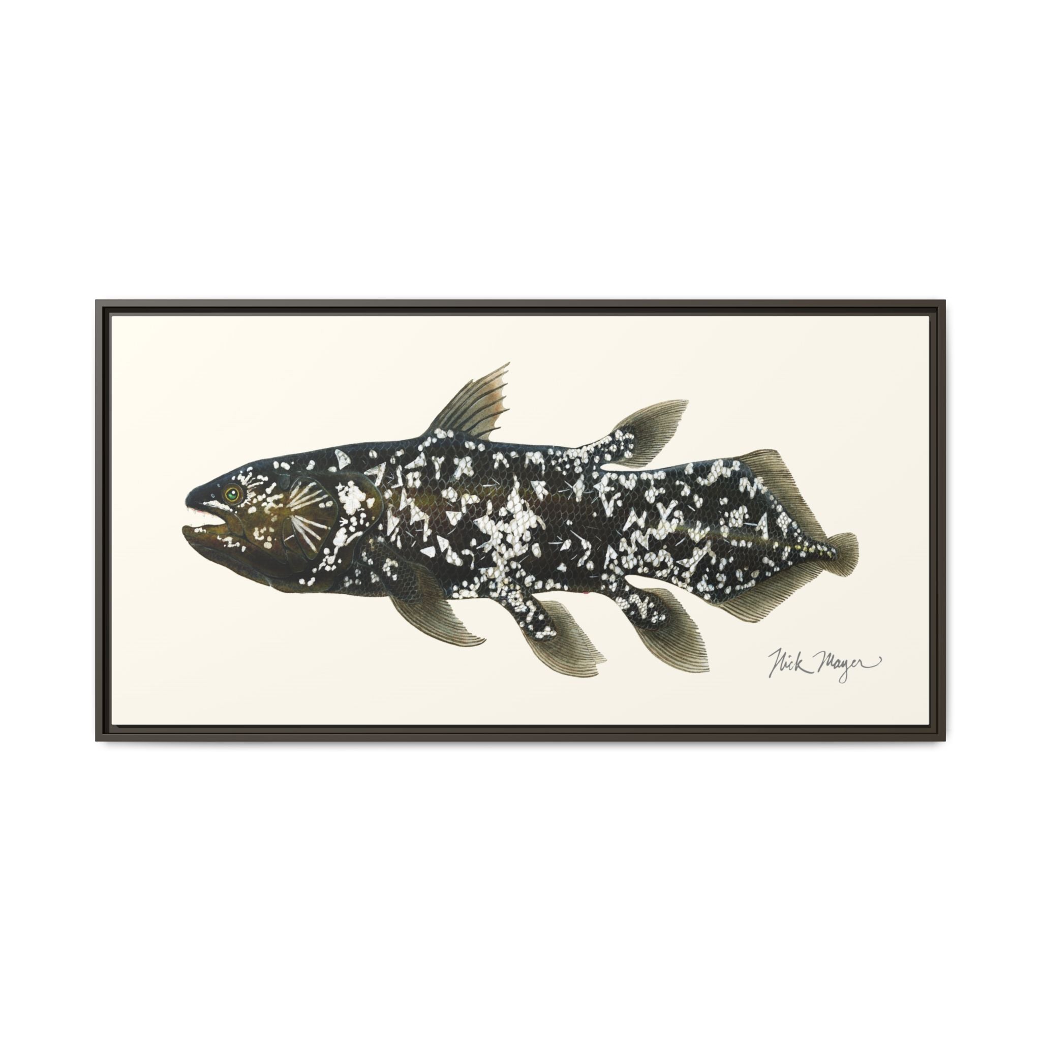 Coelacanth Framed Canvas Print Printify