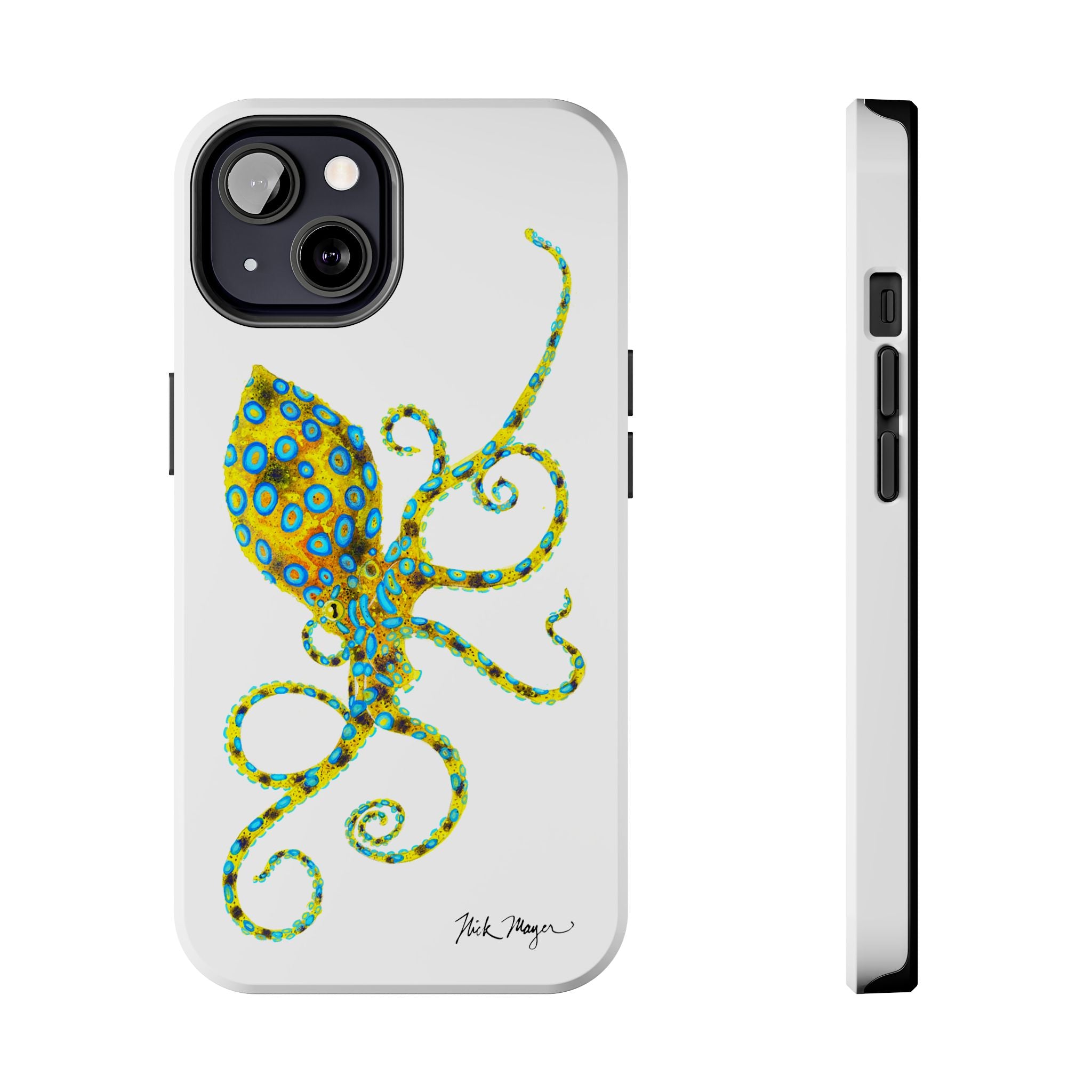 Blue Ringed Octopus White Phone Case (iPhone)
