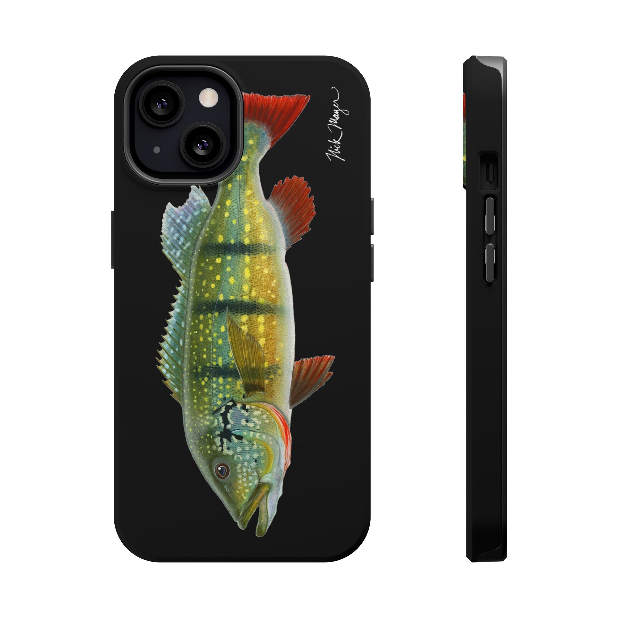 Peacock Bass MagSafe Black iPhone Case