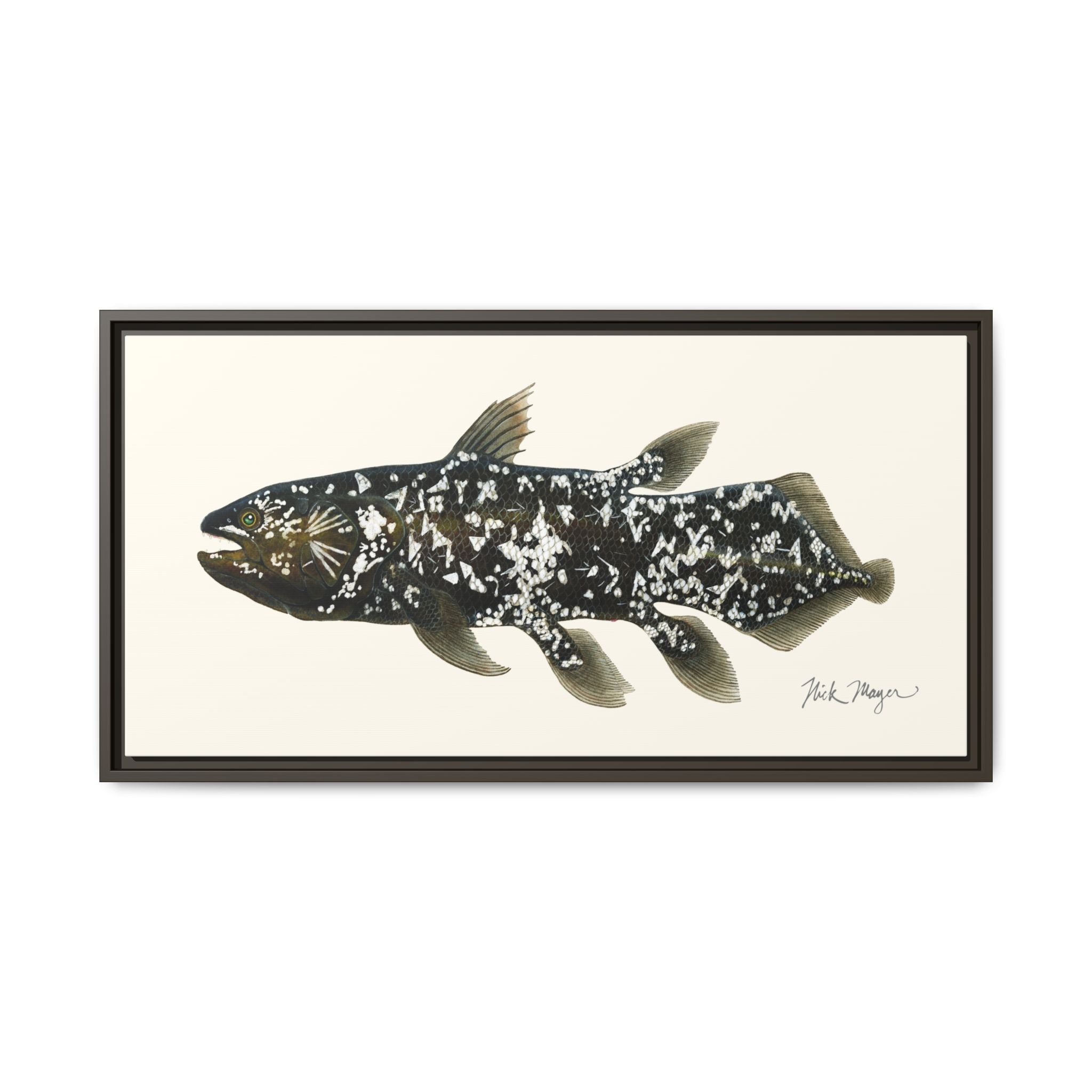 Coelacanth Framed Canvas Print Printify
