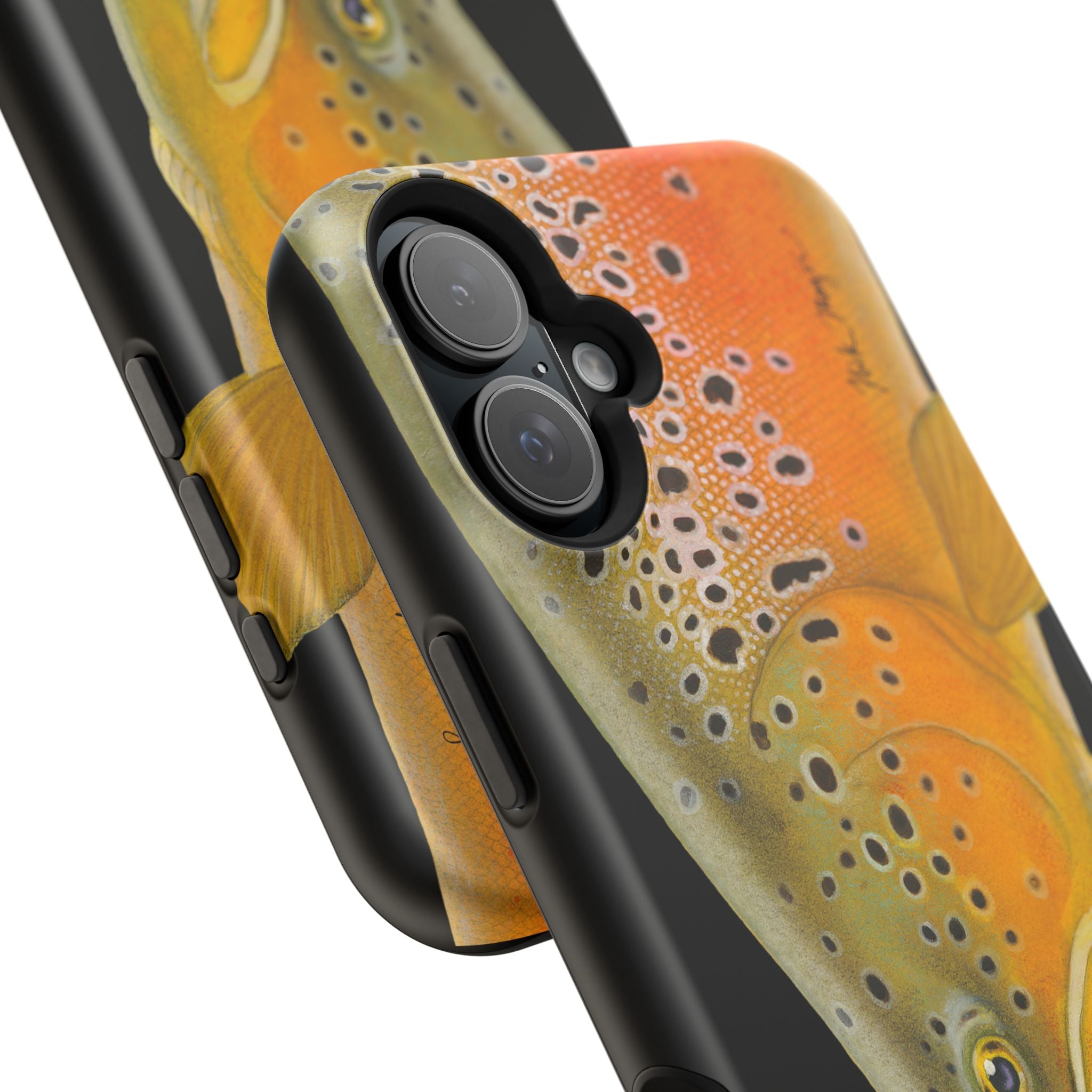 Brown Trout 2 Black MagSafe iPhone Case