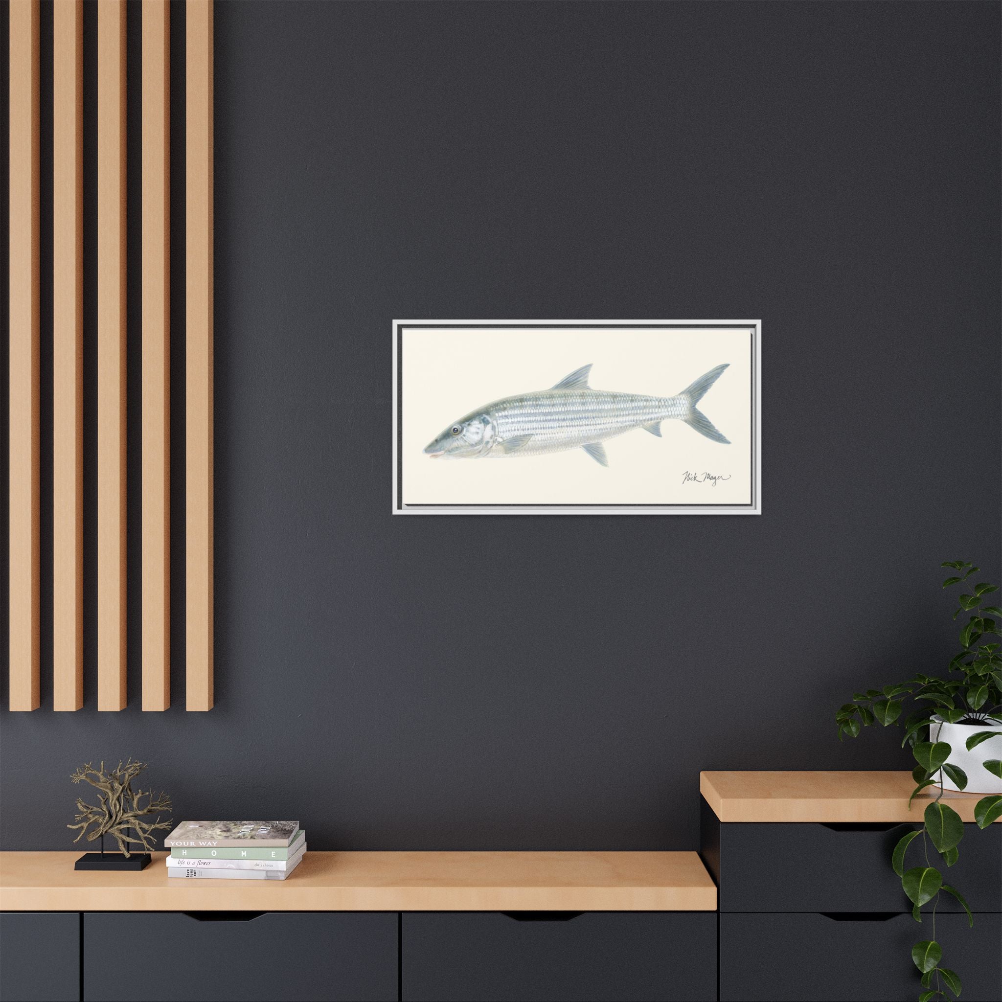 Bonefish Framed Canvas Print Printify