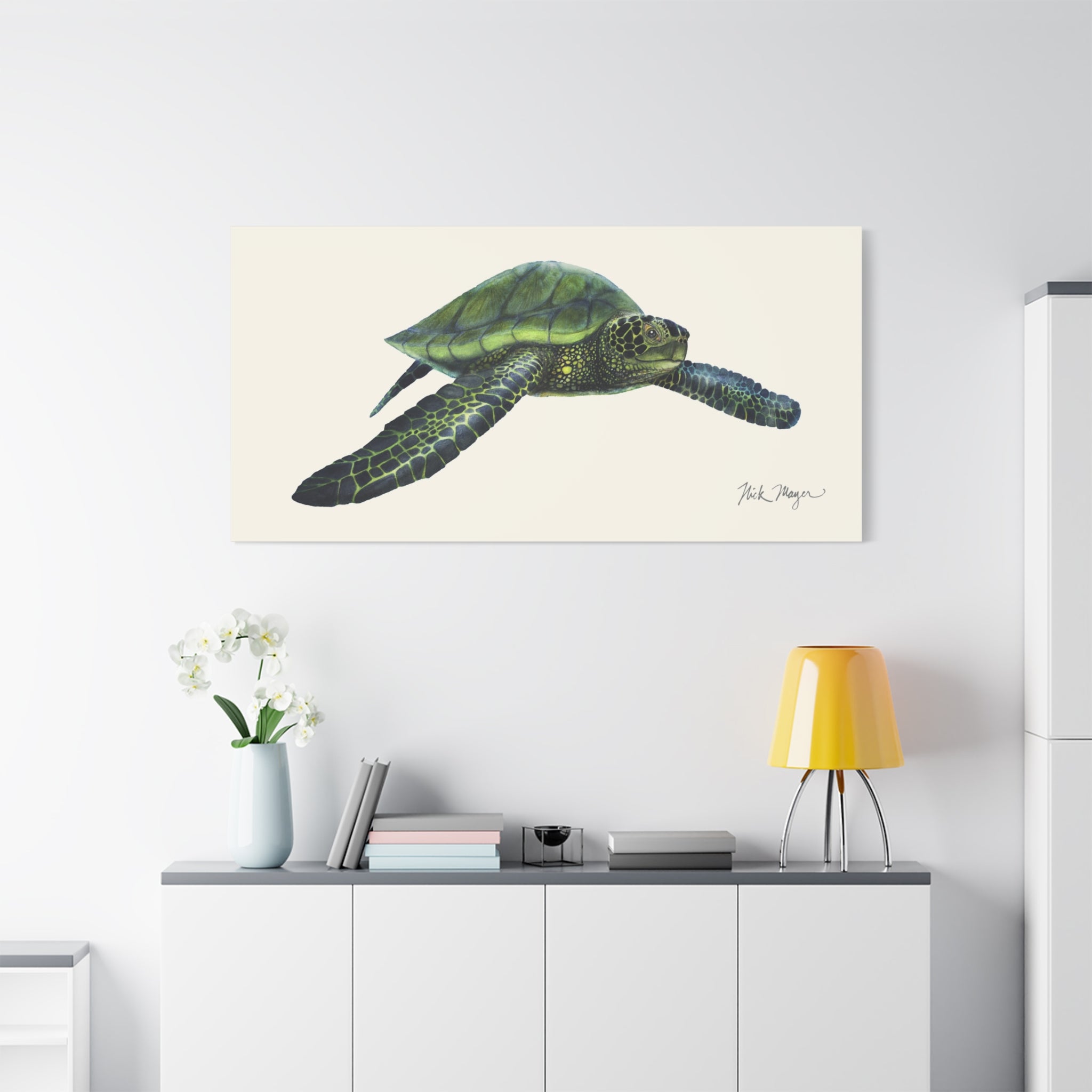 Green Sea Turtle I Canvas Print Printify