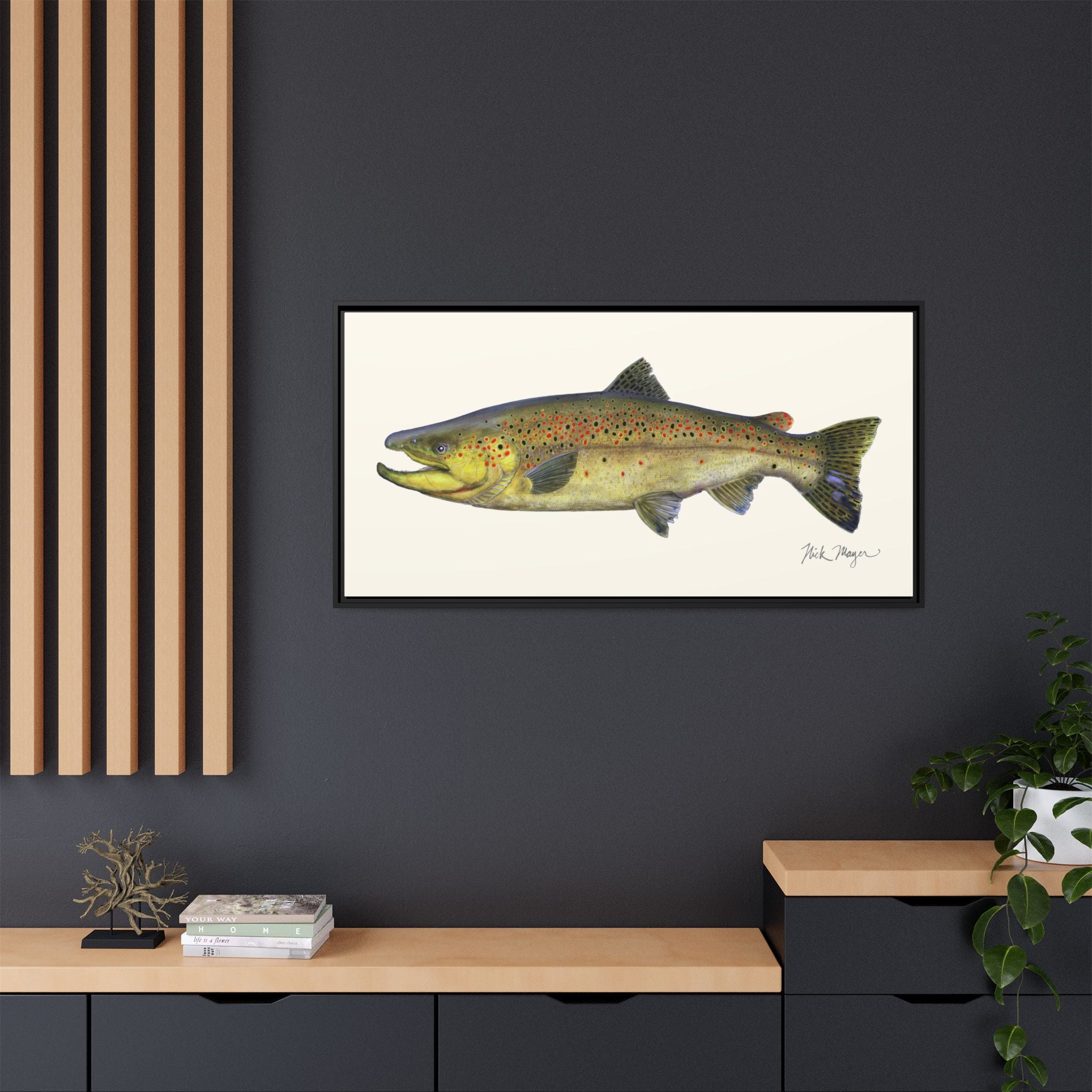 Brown Trout I Framed Canvas Print Printify