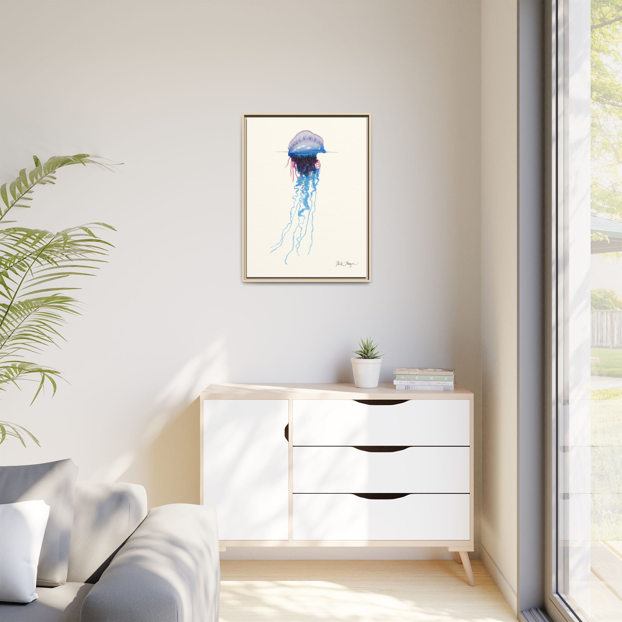 Portuguese Man O' War Framed Canvas Print Printify