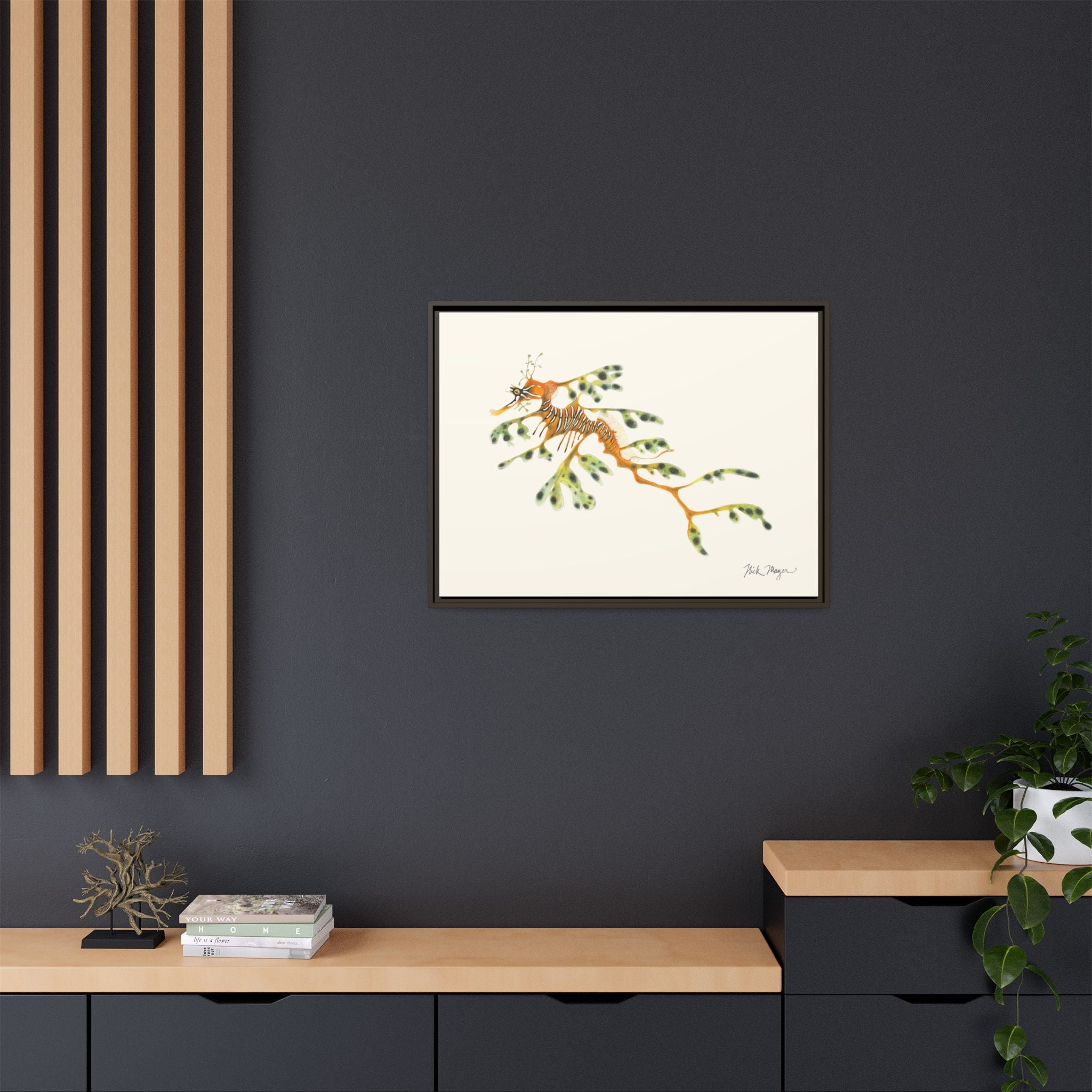 Leafy Sea Dragon Framed Canvas Print Printify