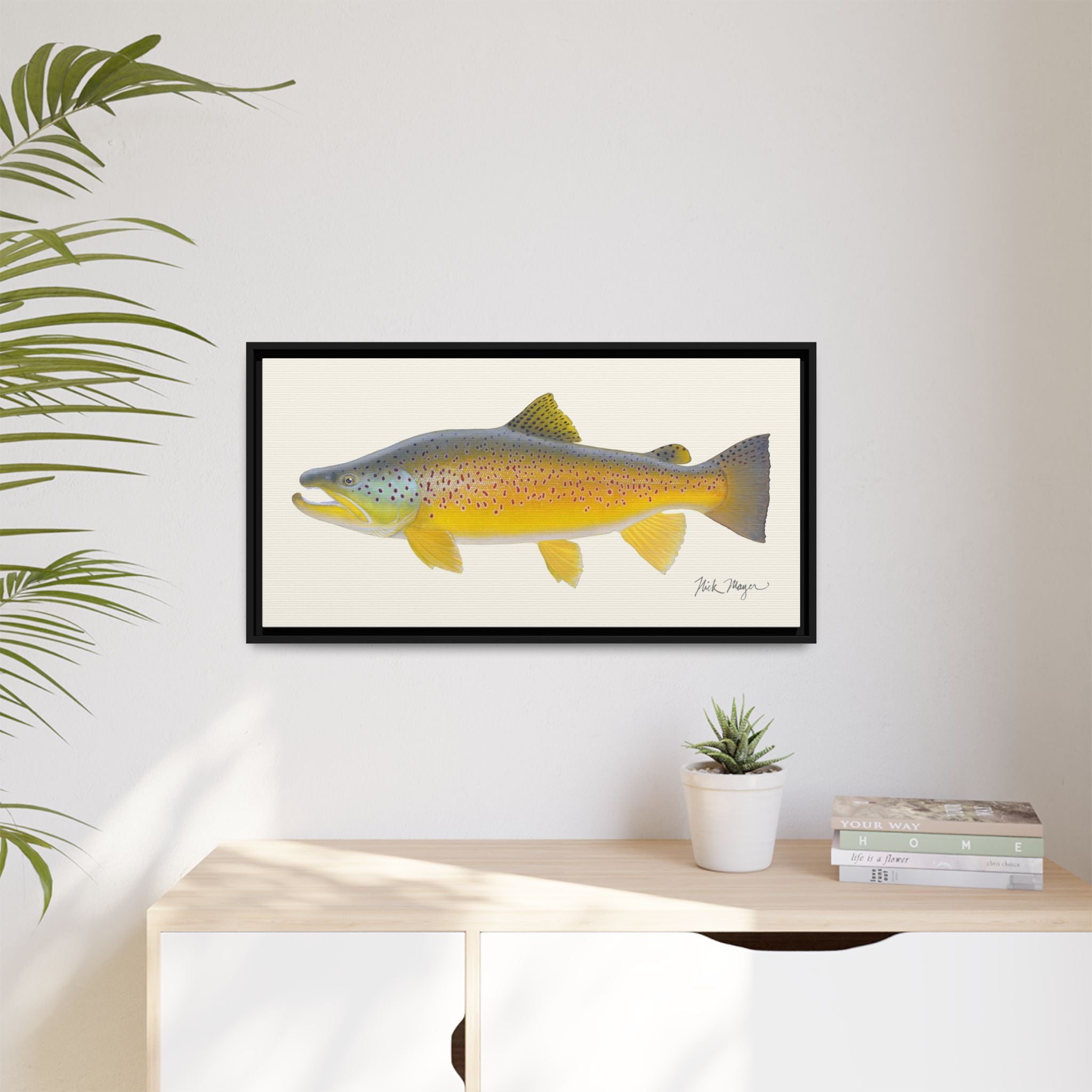 Brown Trout III Framed Canvas Print Printify