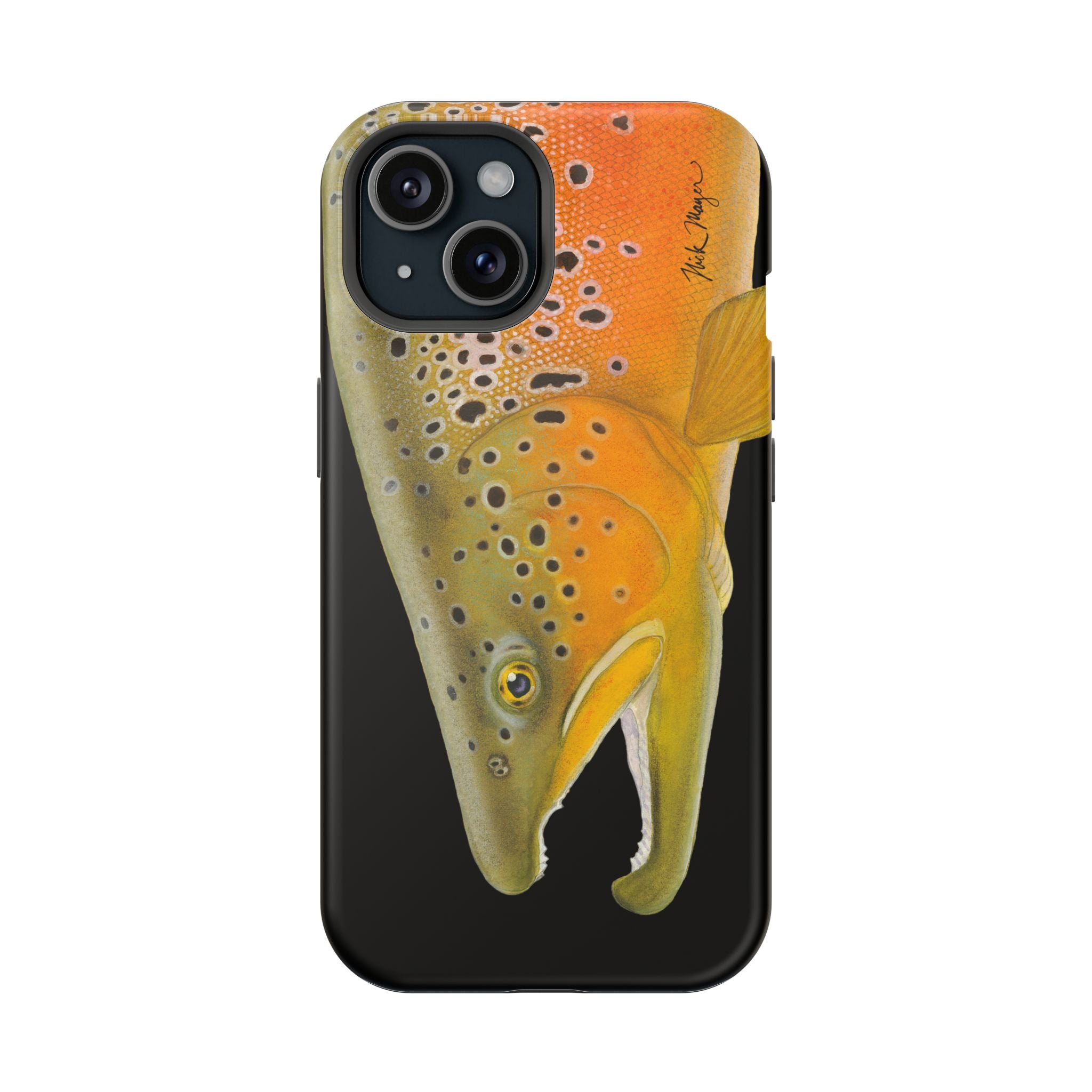 Brown Trout 2 Black MagSafe iPhone Case