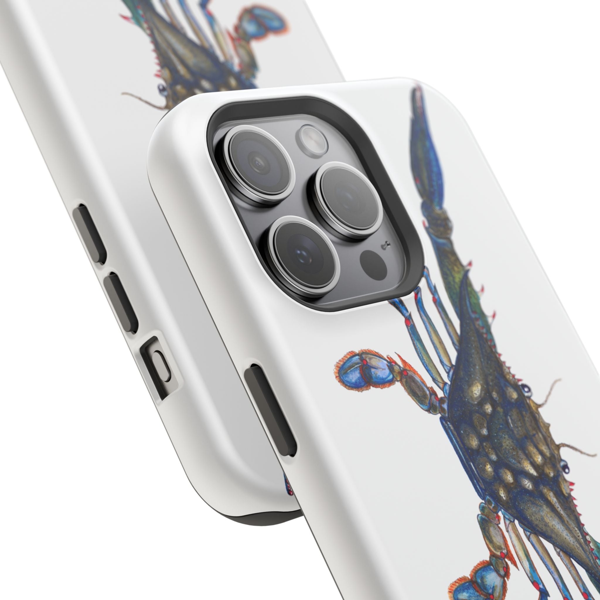 Blue Crab MagSafe White iPhone Case