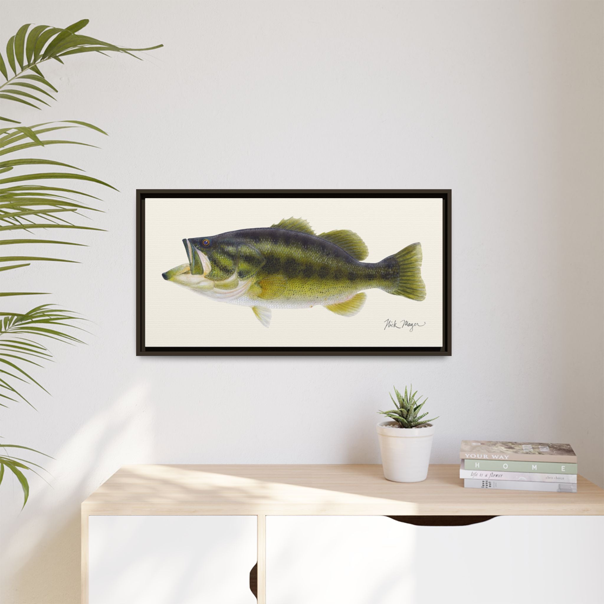 Largemouth Bass I Framed Canvas Print Printify