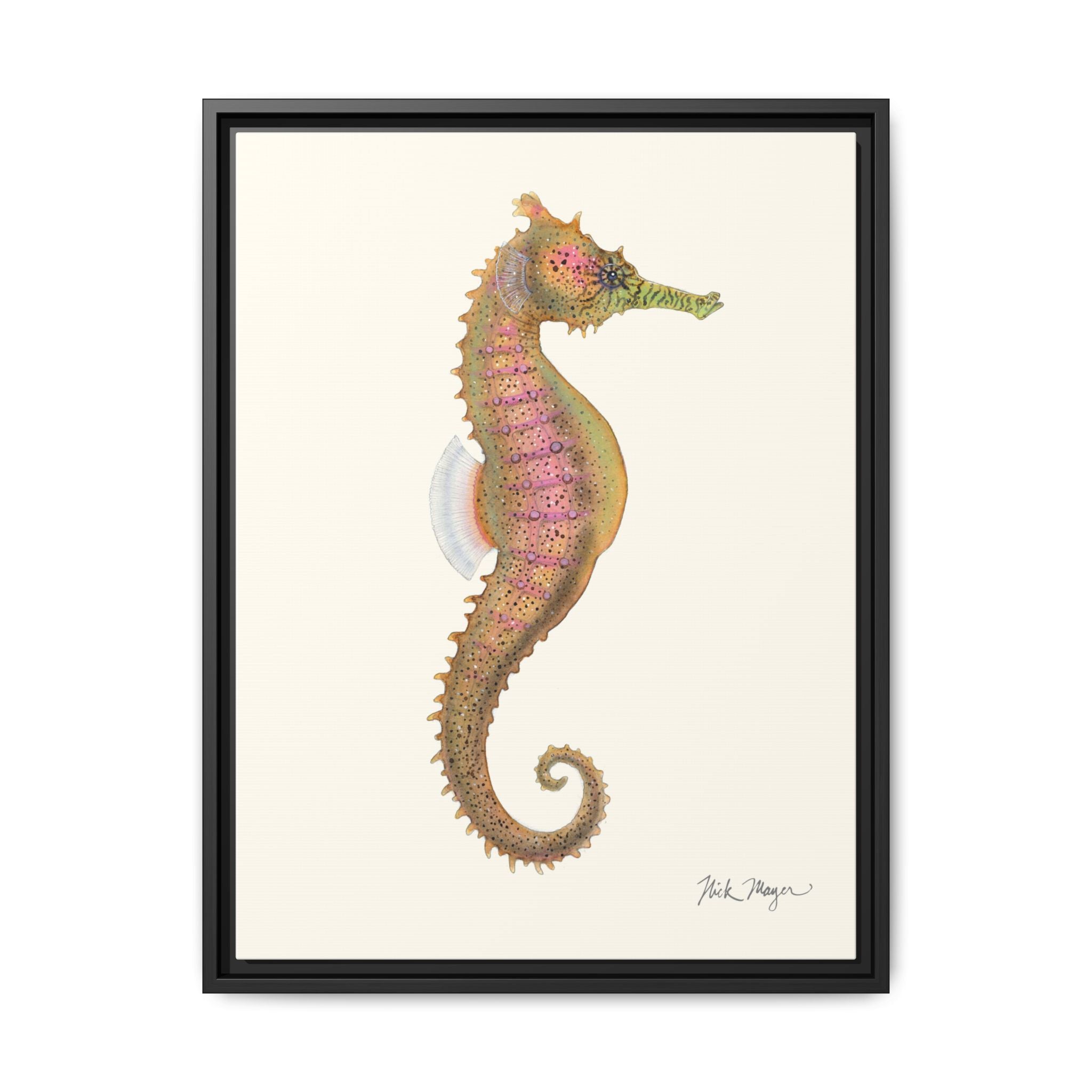Estuary Seahorse Framed Canvas Print Printify