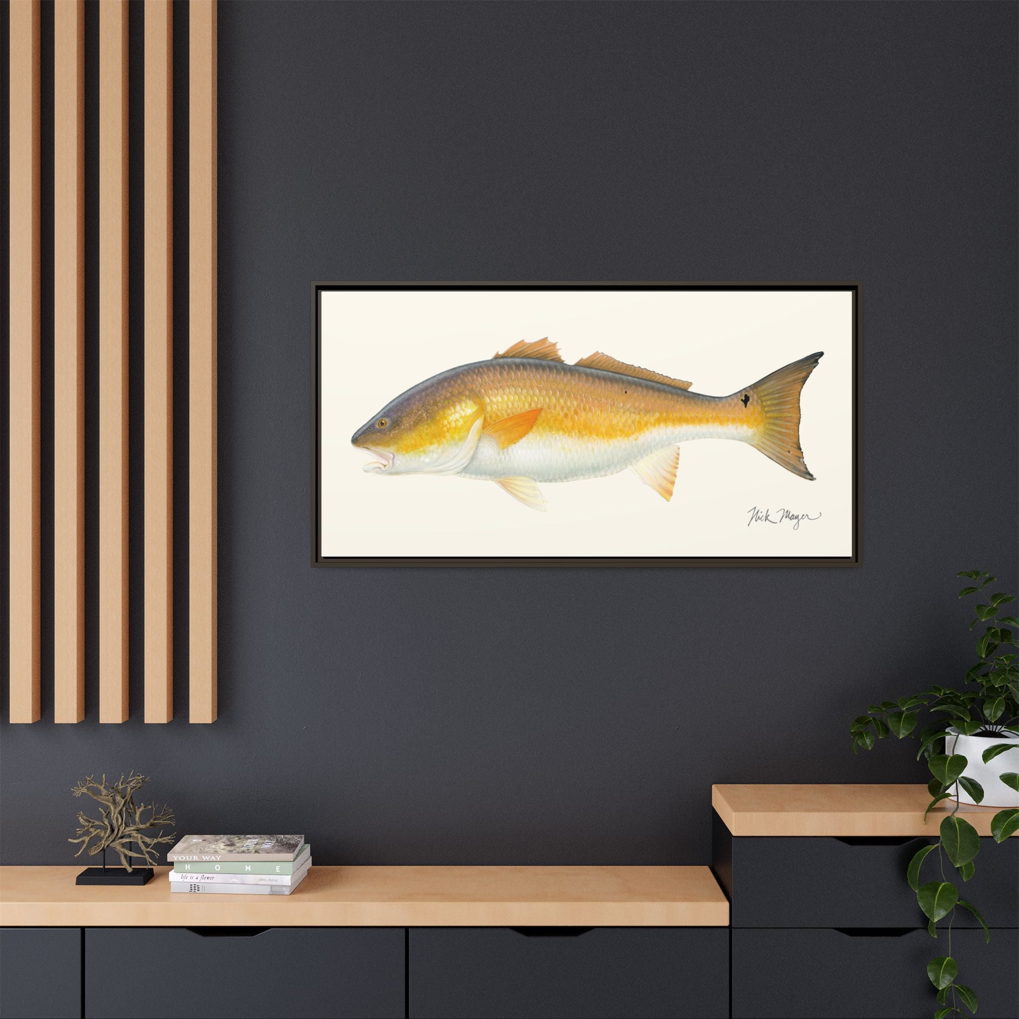 Bull Redfish Framed Canvas Print Printify