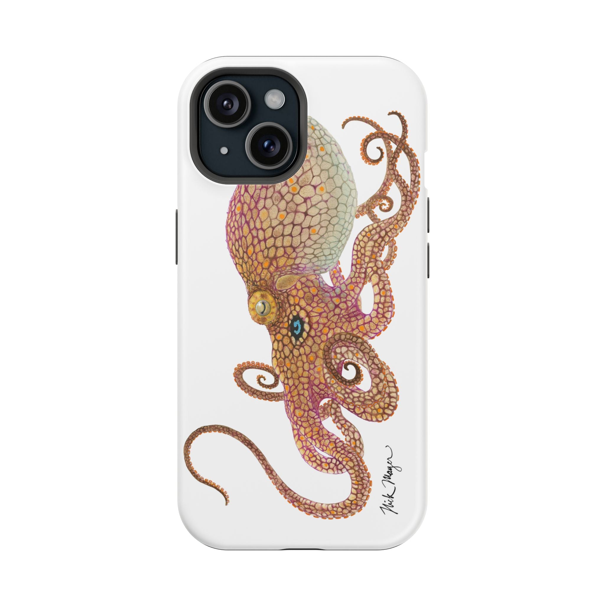 Two Spot Octopus MagSafe White iPhone Case