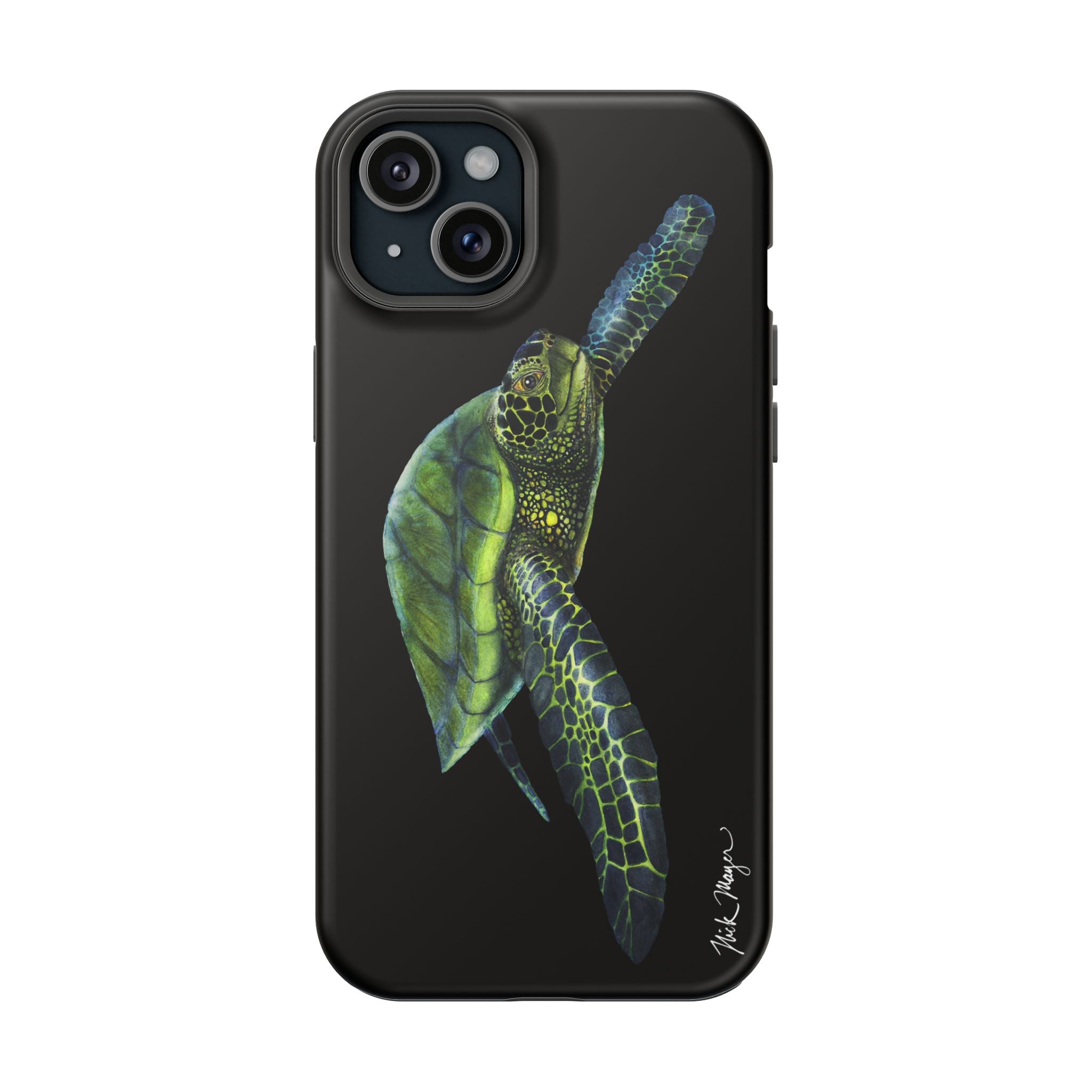 Green Sea Turtle MagSafe Black iPhone Case