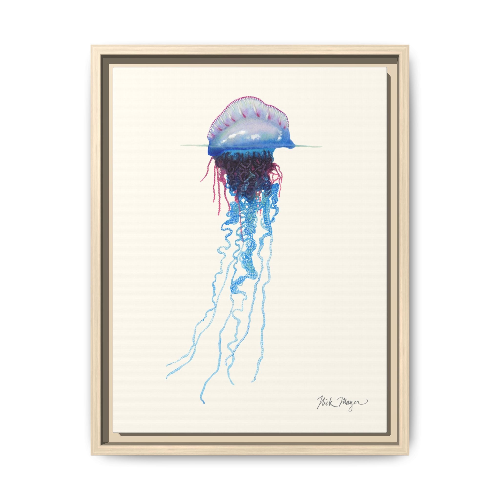 Portuguese Man O' War Framed Canvas Print Printify