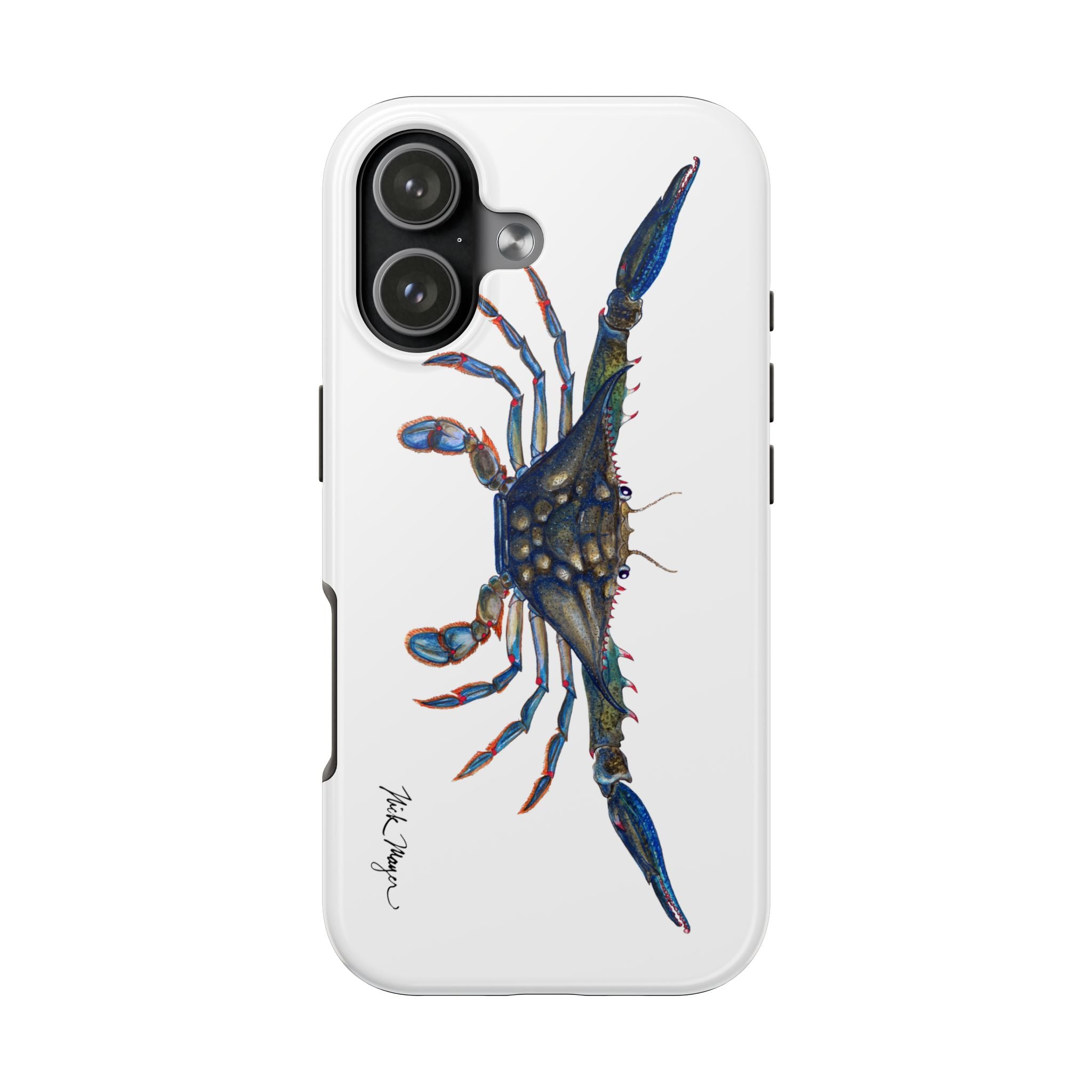 Blue Crab White Phone Case (iPhone)